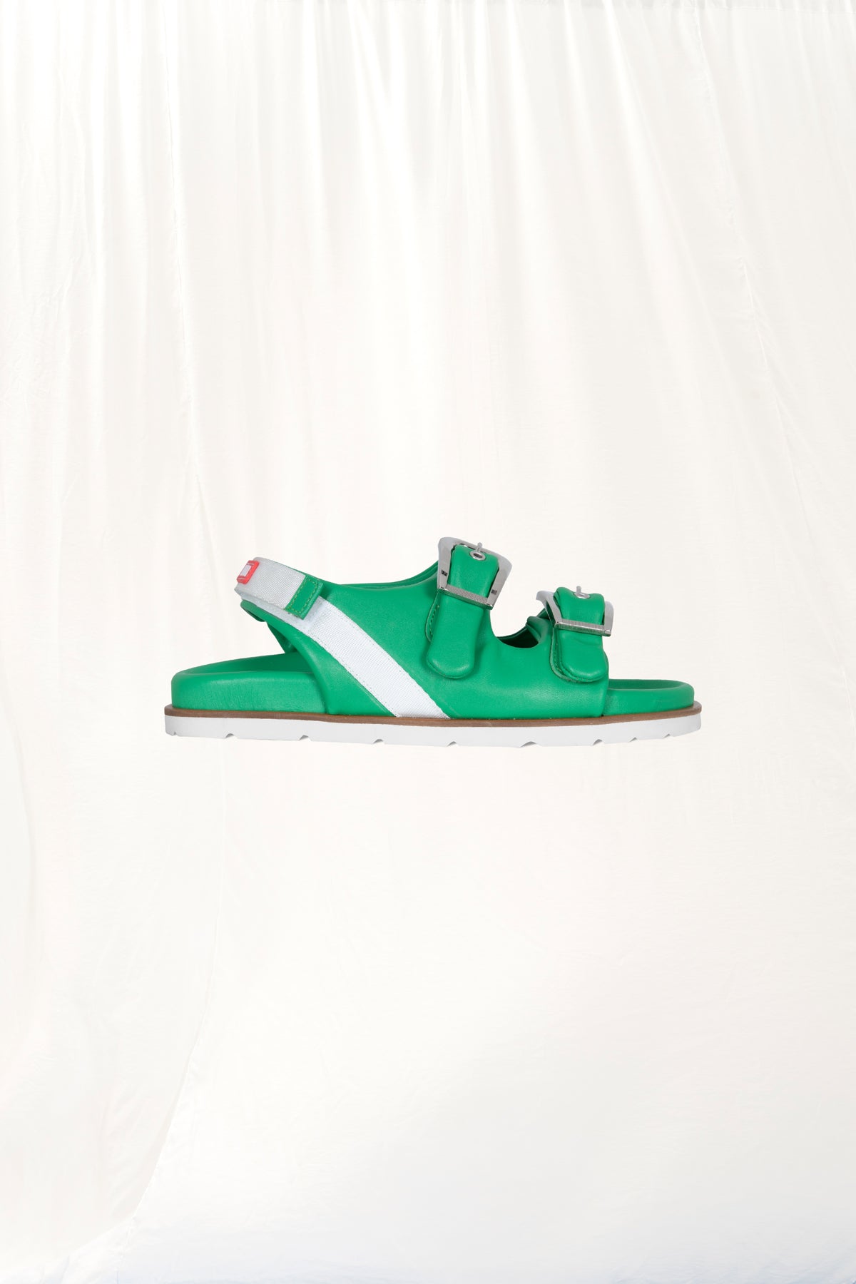 Green Buckled Leather Sandals Bachata