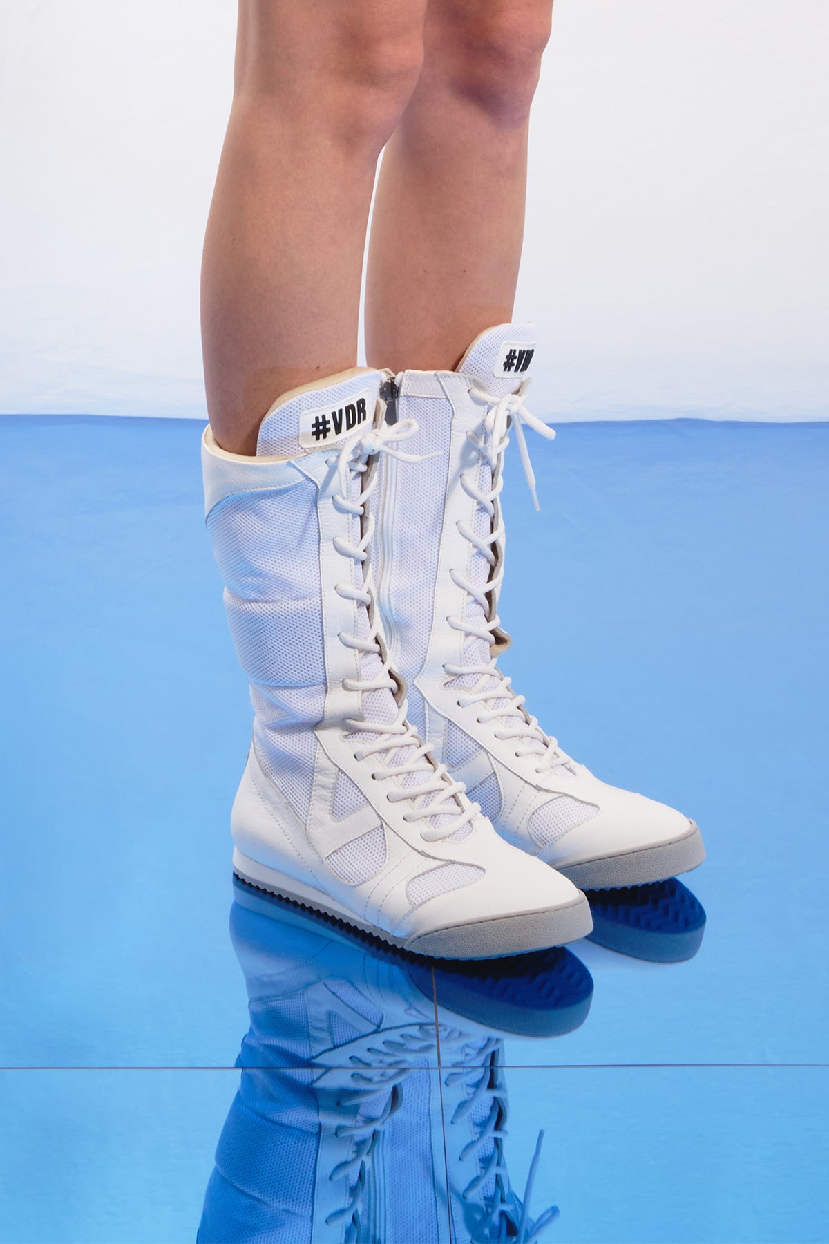 White Leather Sports Boots Balboa