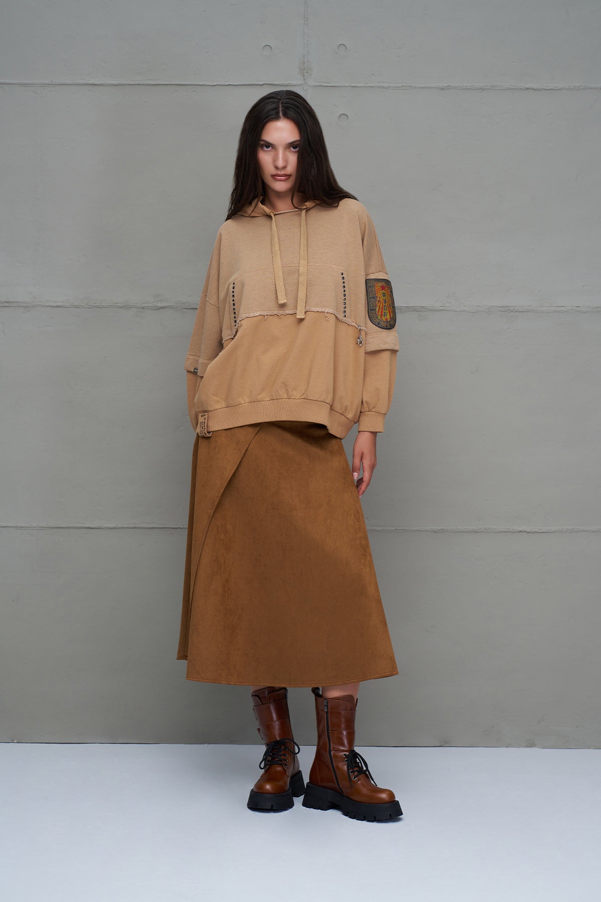 Brown Chunky Sole Leather Boots Boota