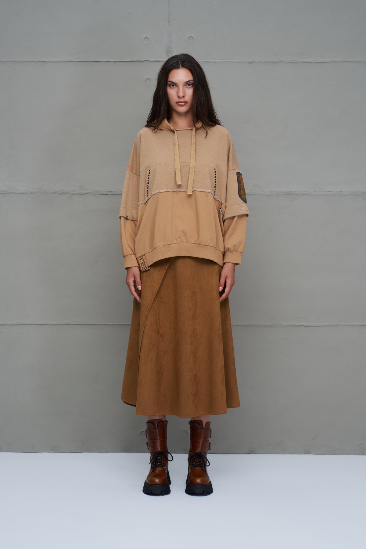 Brown Chunky Sole Leather Boots Boota