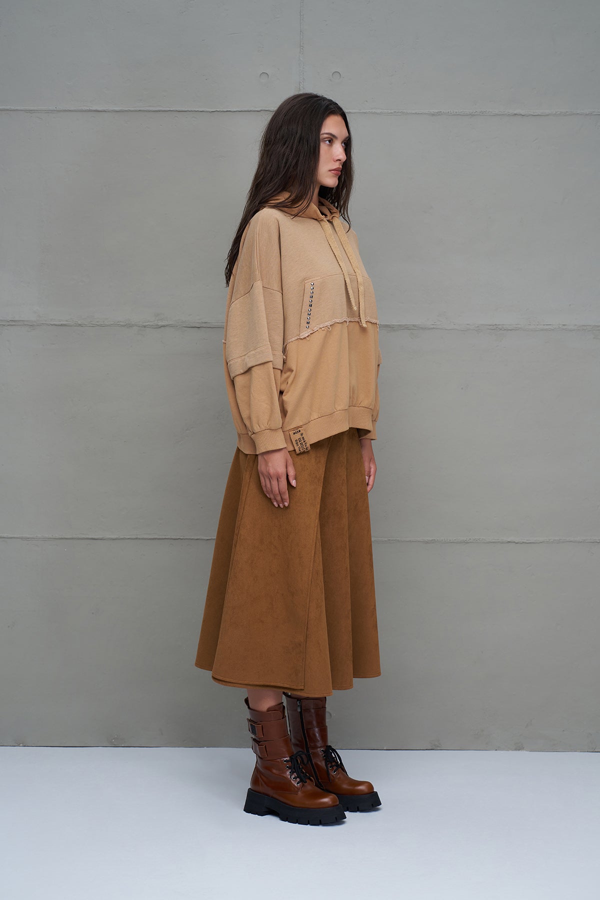 Brown Chunky Sole Leather Boots Boota