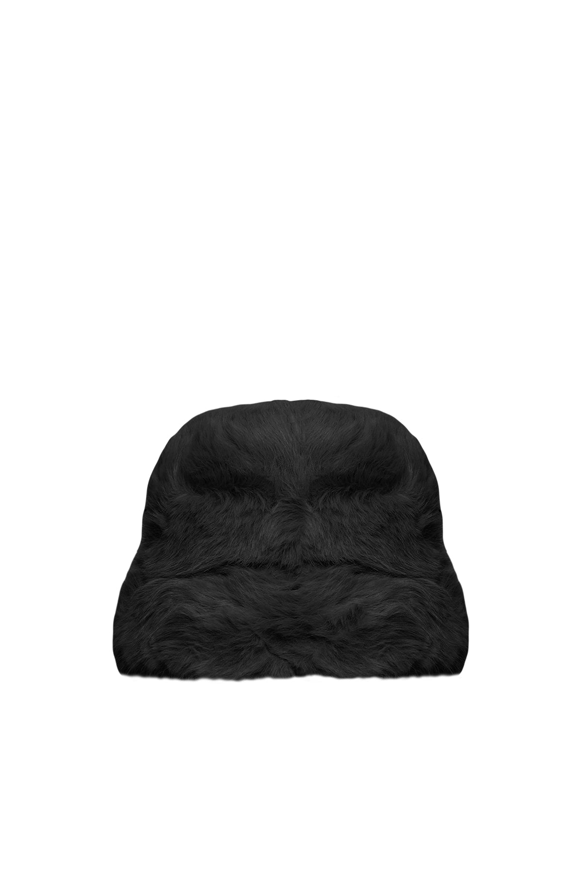 Black Faux Fur Hat Fnilip