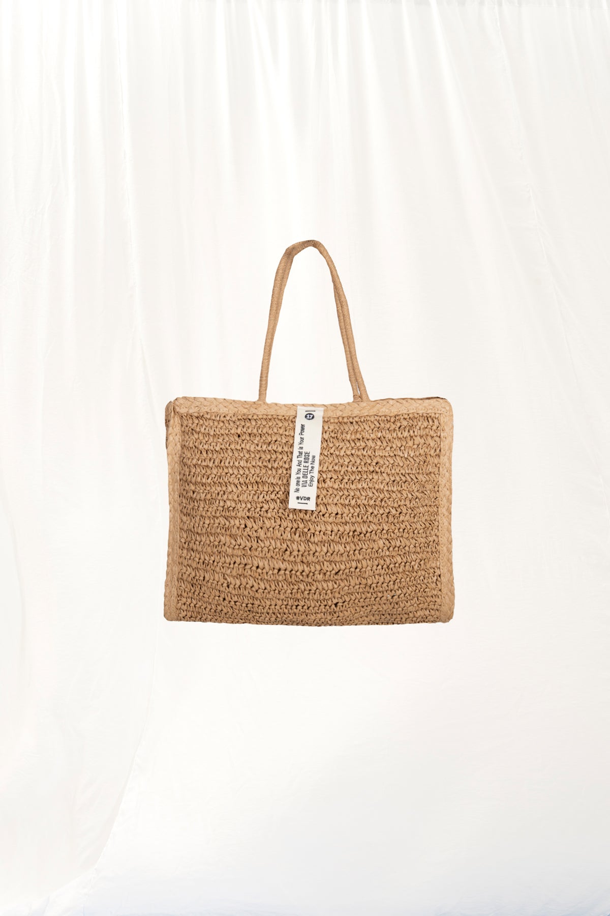Camel Brown Straw Bag Kom