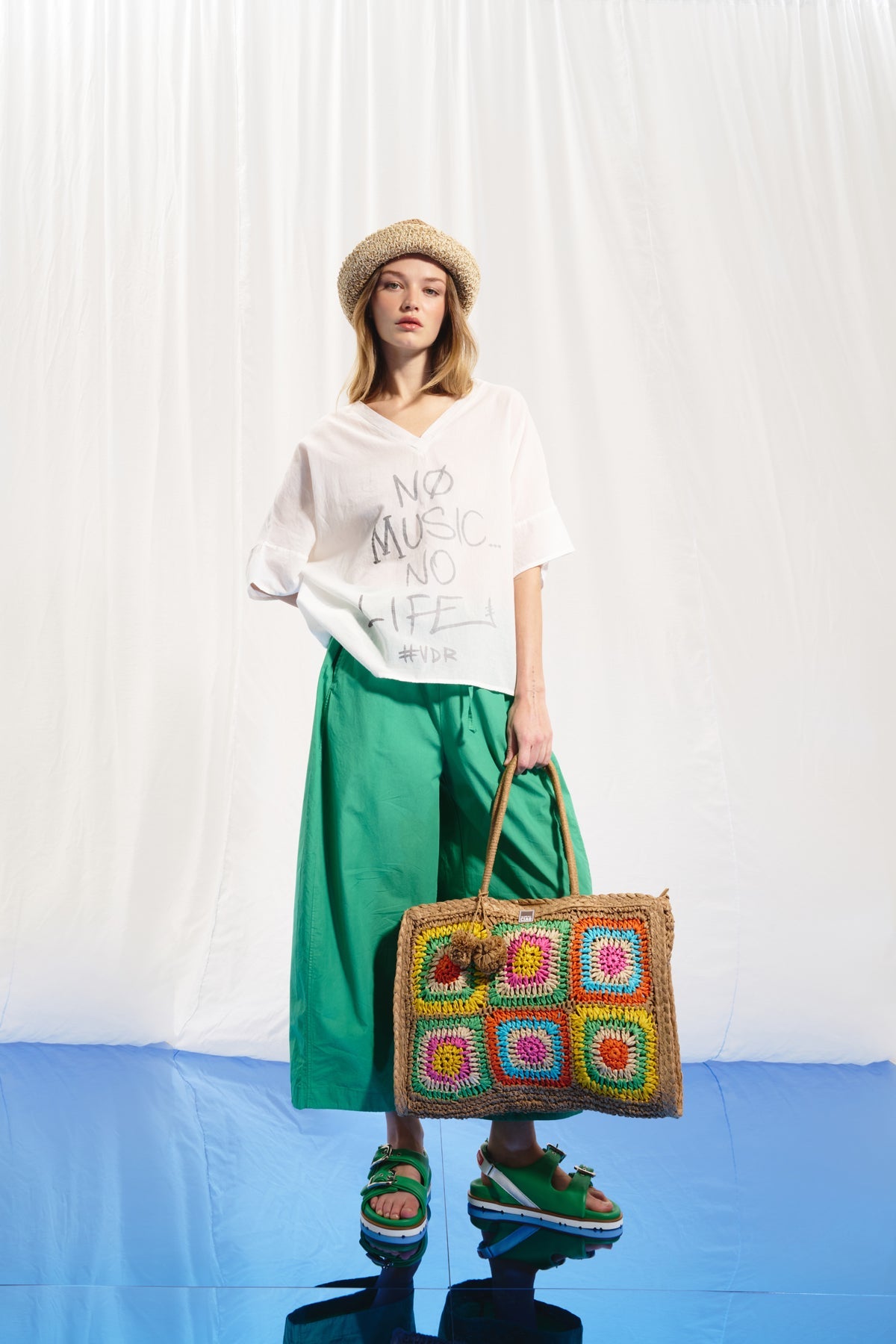 Camel Brown Straw Bag Kom