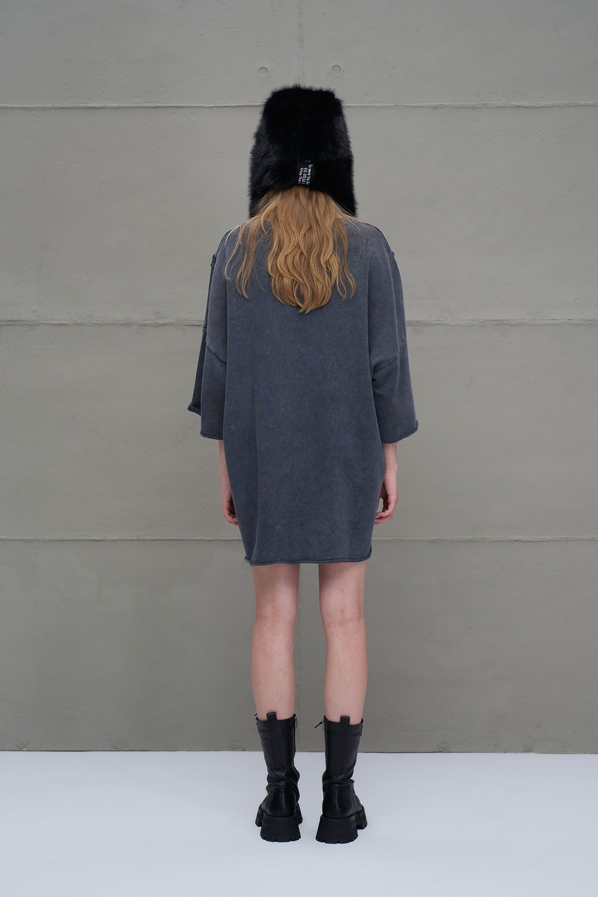 Black Faux Fur Earmuff Hat Pan