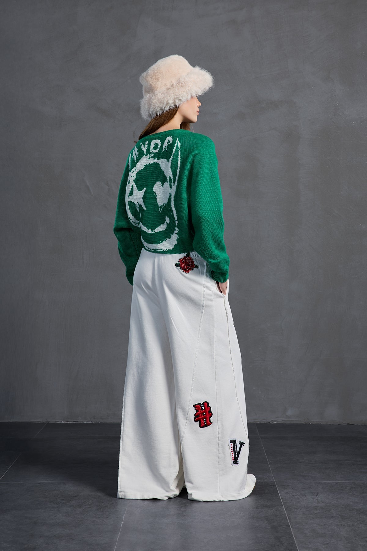 Beige Faux Fur Bucket Hat Peter