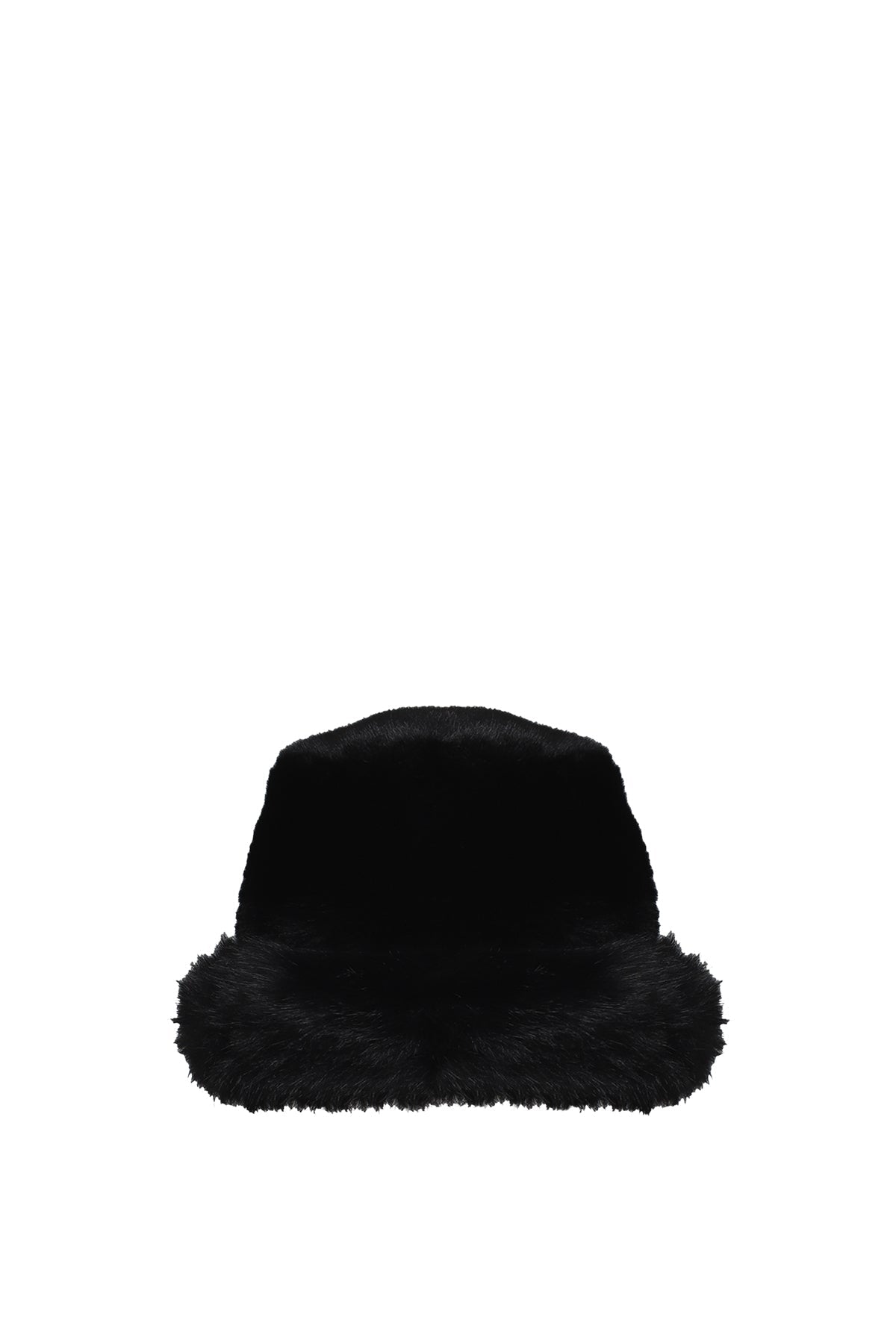 Black Faux Fur Bucket Hat Peter