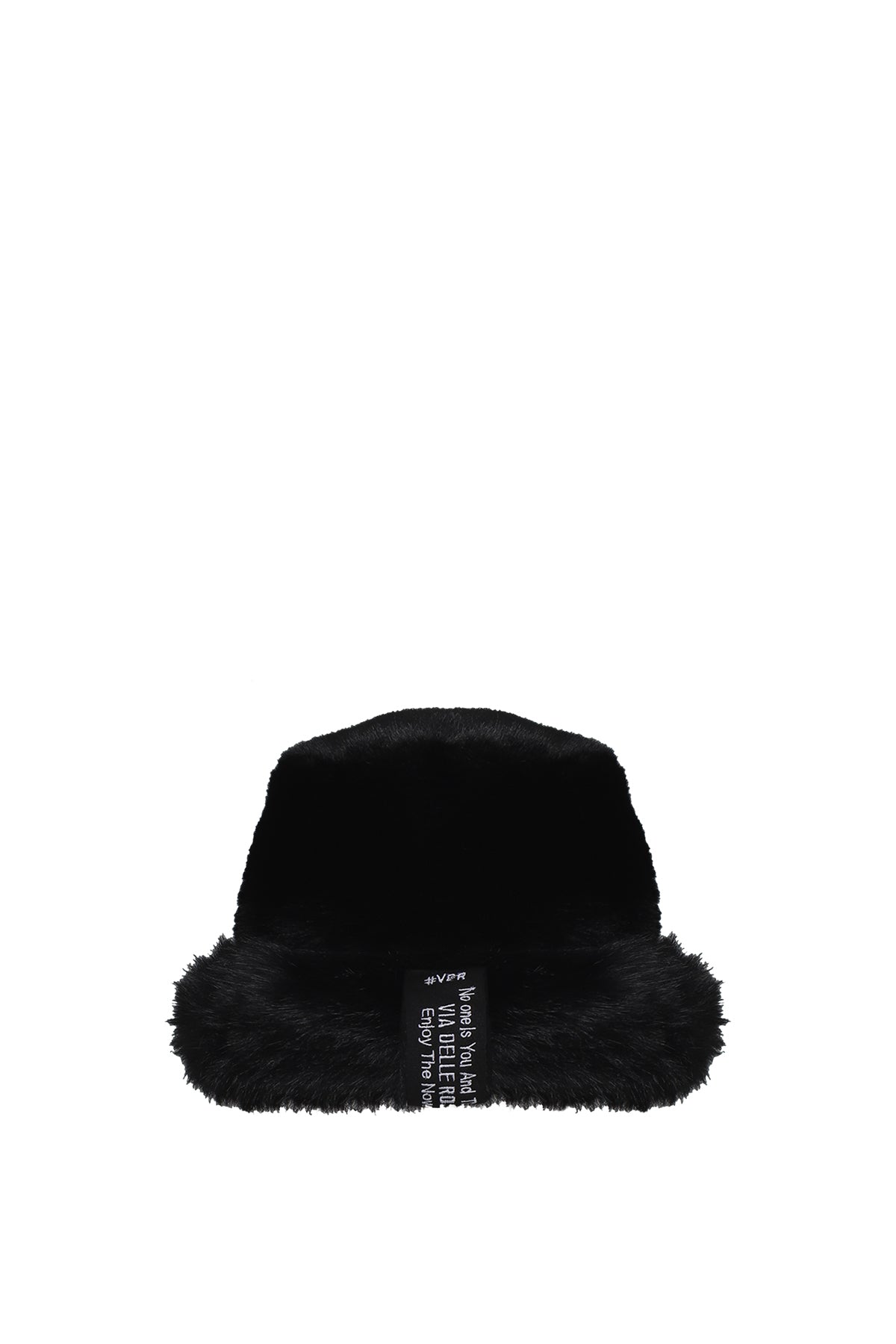Black Faux Fur Bucket Hat Peter