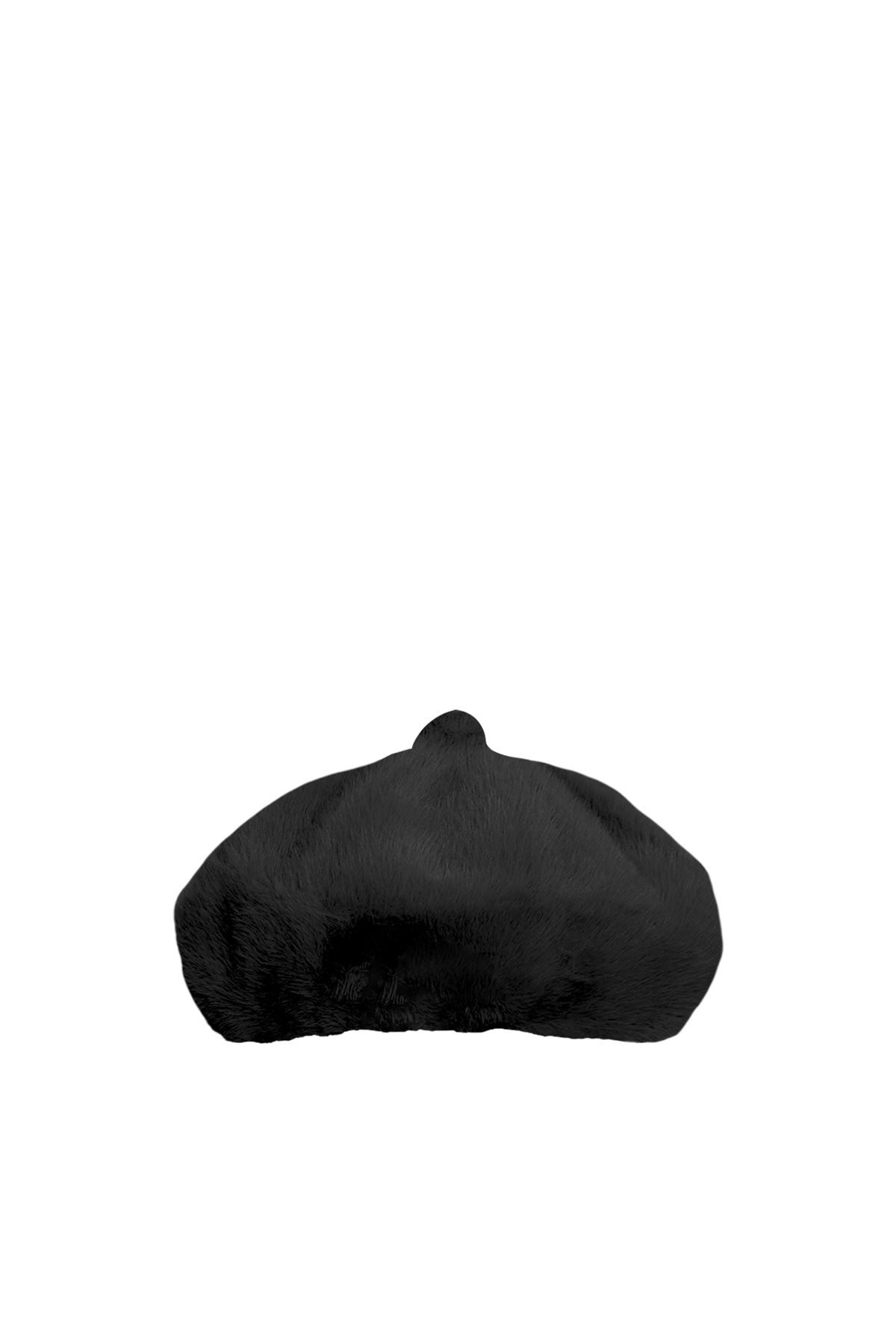 Black Faux Fur Beret Hat Pof