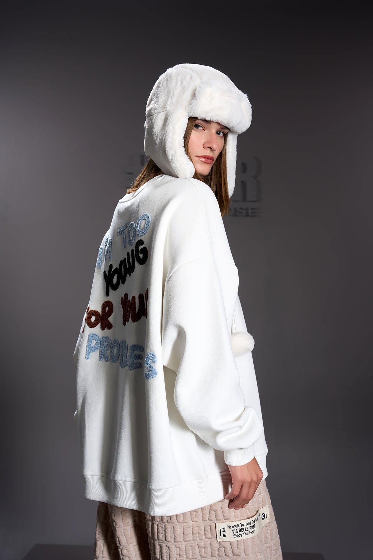 Off White Hat Pompom