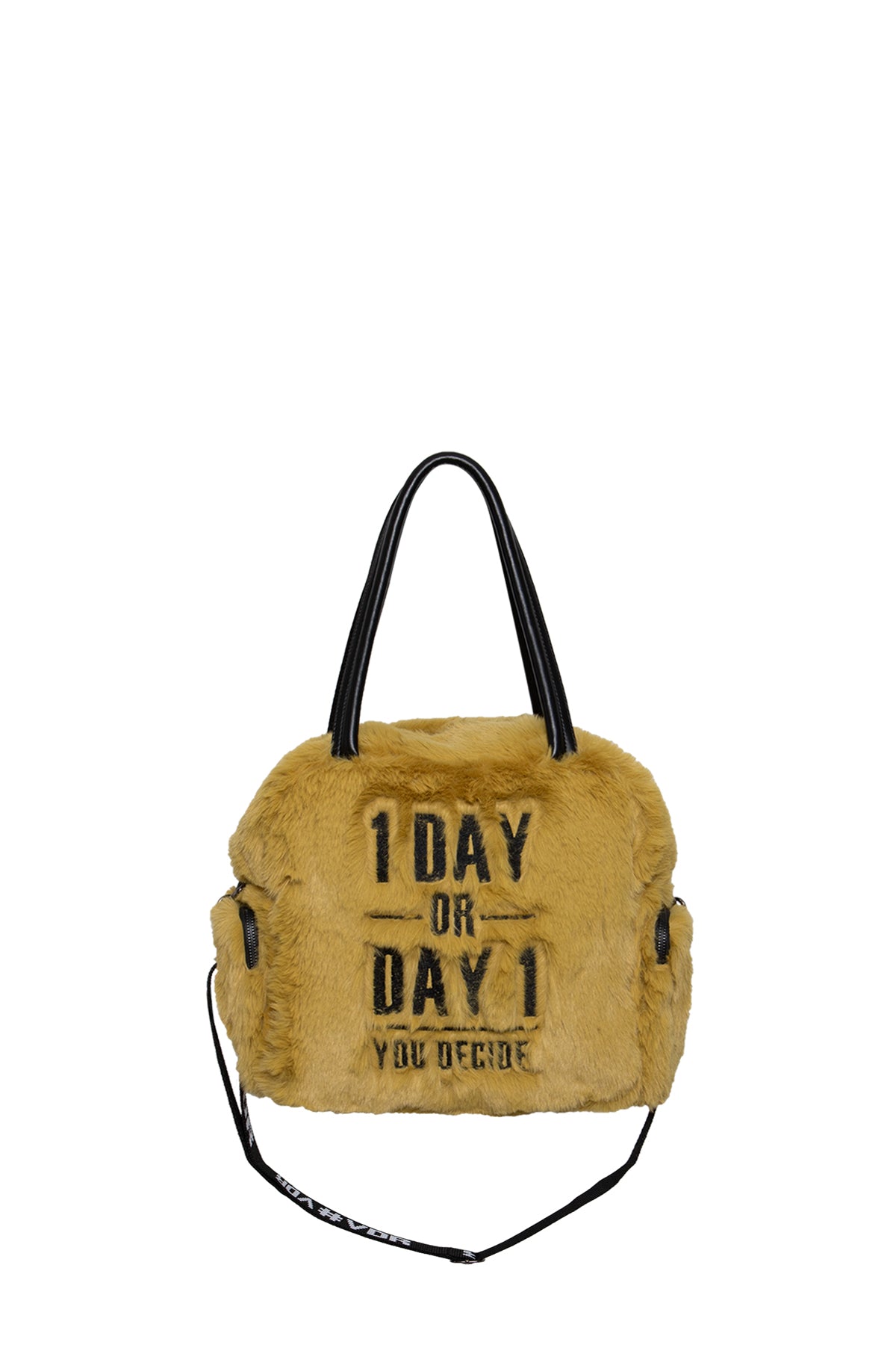 Mustard Faux Fur Shoulder Tote Bag Porto20