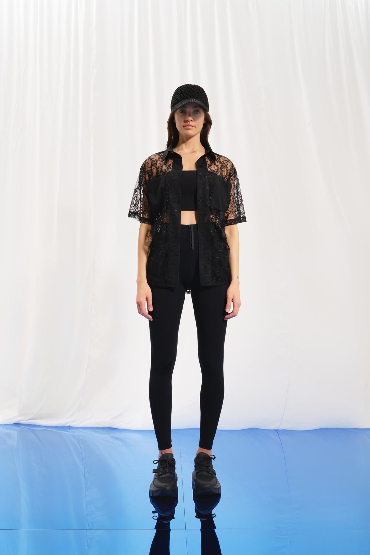 Black Chunky Sole Sneakers Schiuma