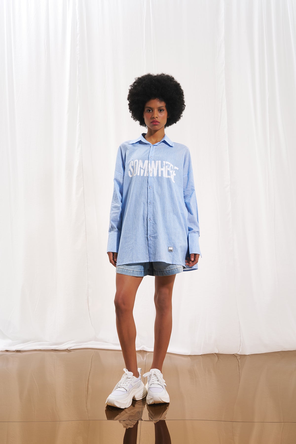 White Chunky Sole Sneakers Schiuma