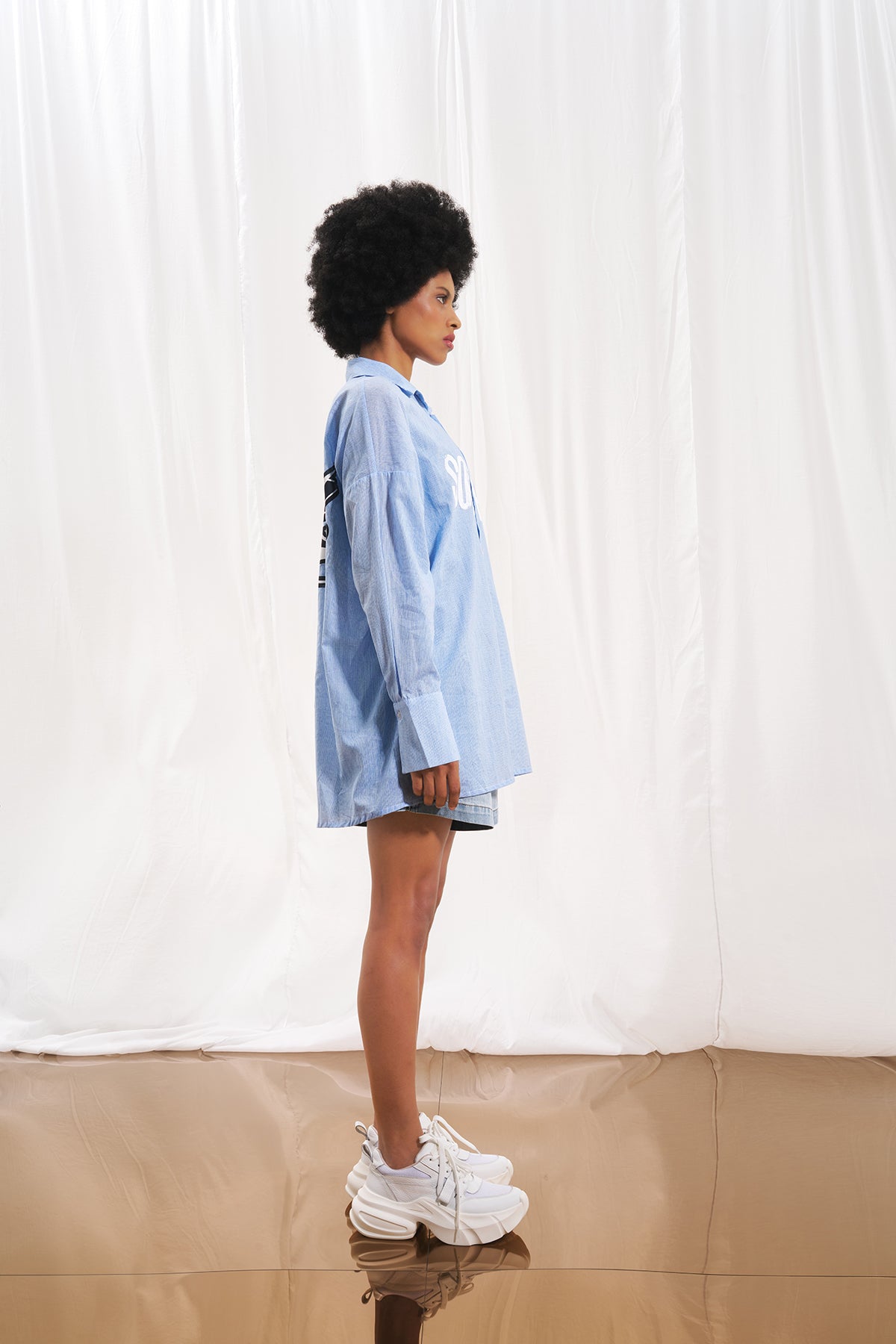 White Chunky Sole Sneakers Schiuma