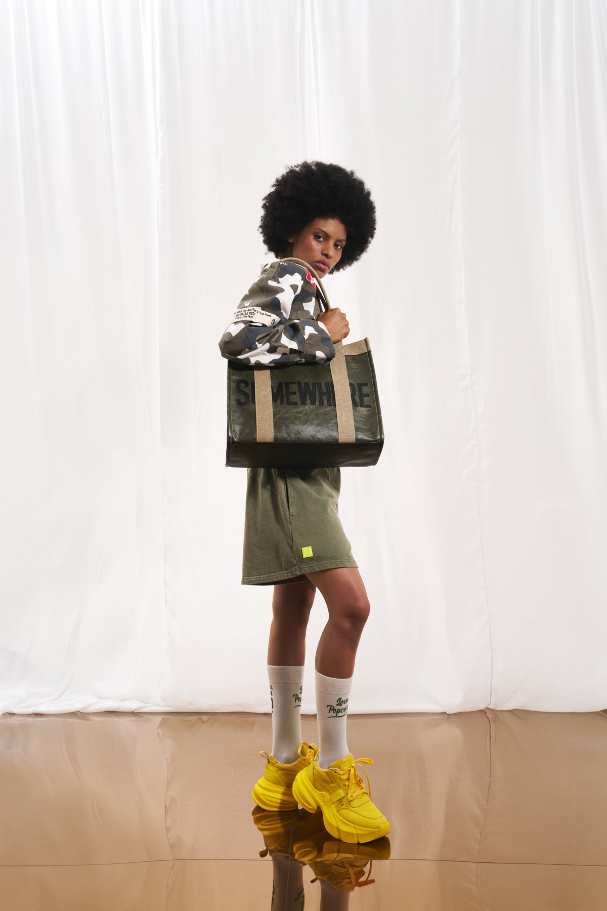 Yellow Chunky Sole Sneakers Schiuma