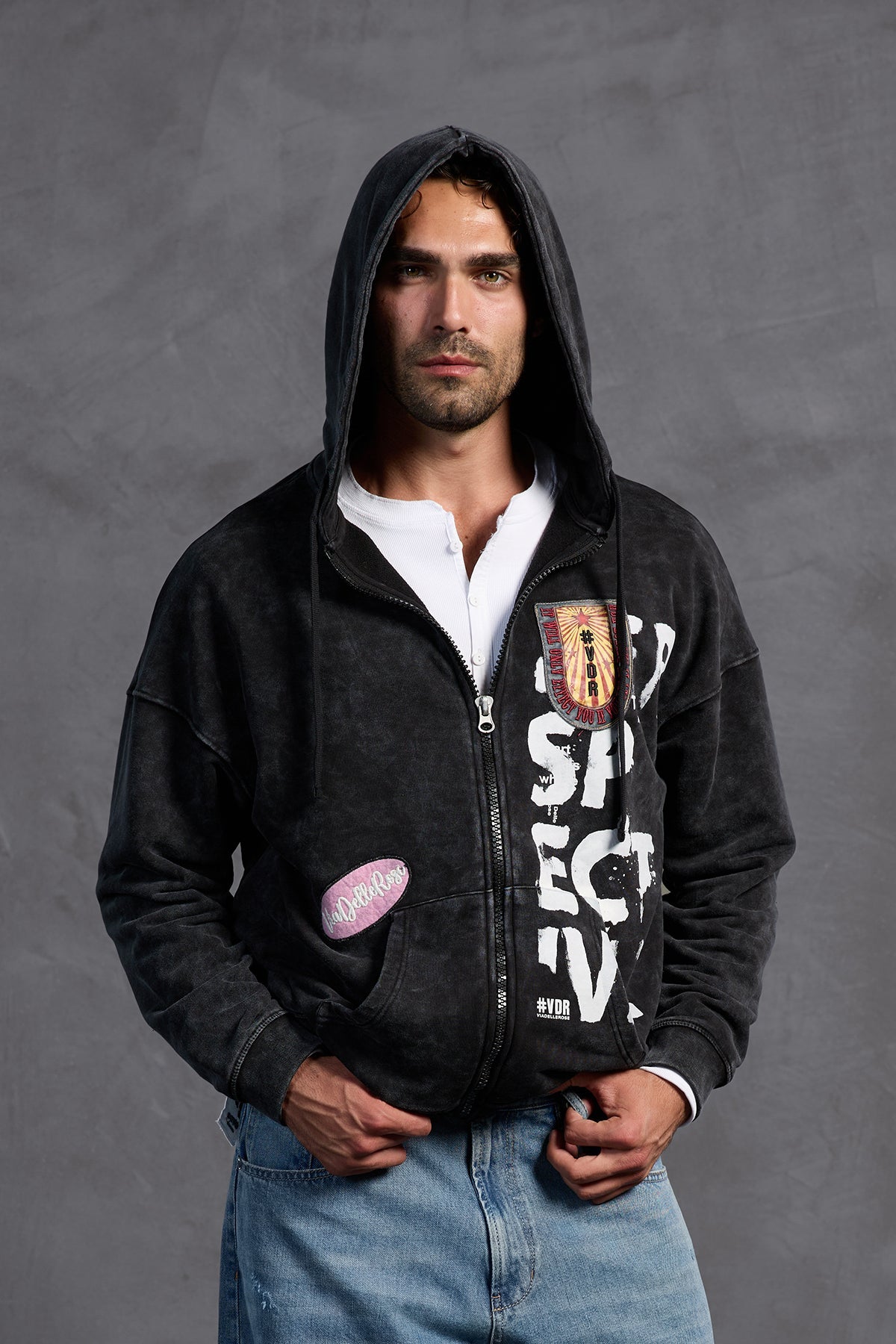 Black Patch Hooded Sweatshirt 10000