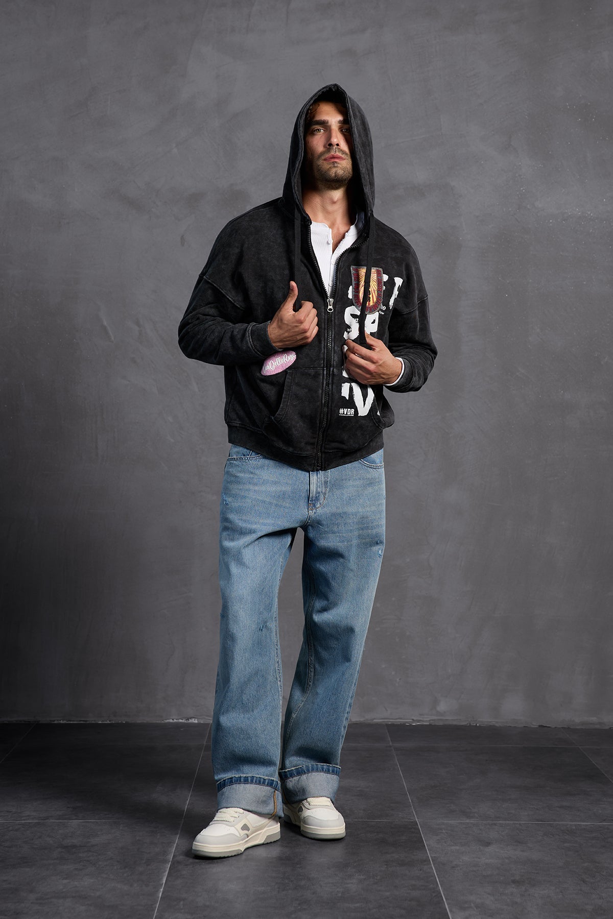 Black Patch Hooded Sweatshirt 10000