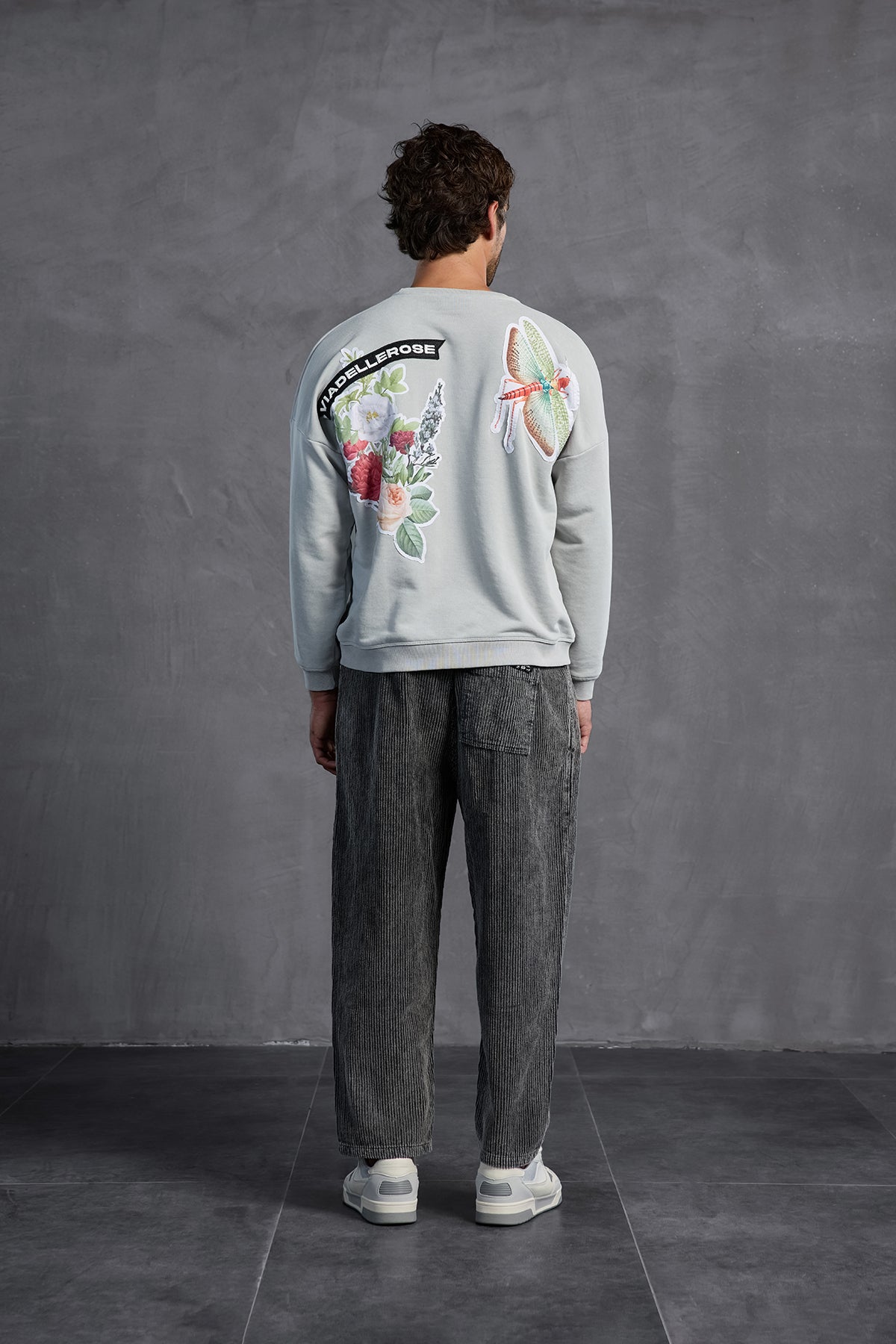 Grey Printed Crew Neck Sweatshirt 10001