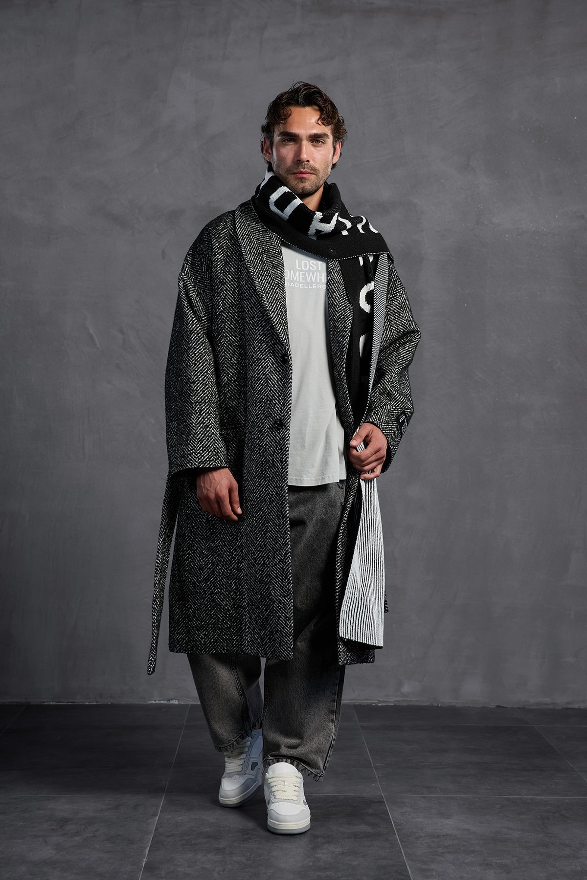 Grey Printed Crew Neck T-shirt 10006