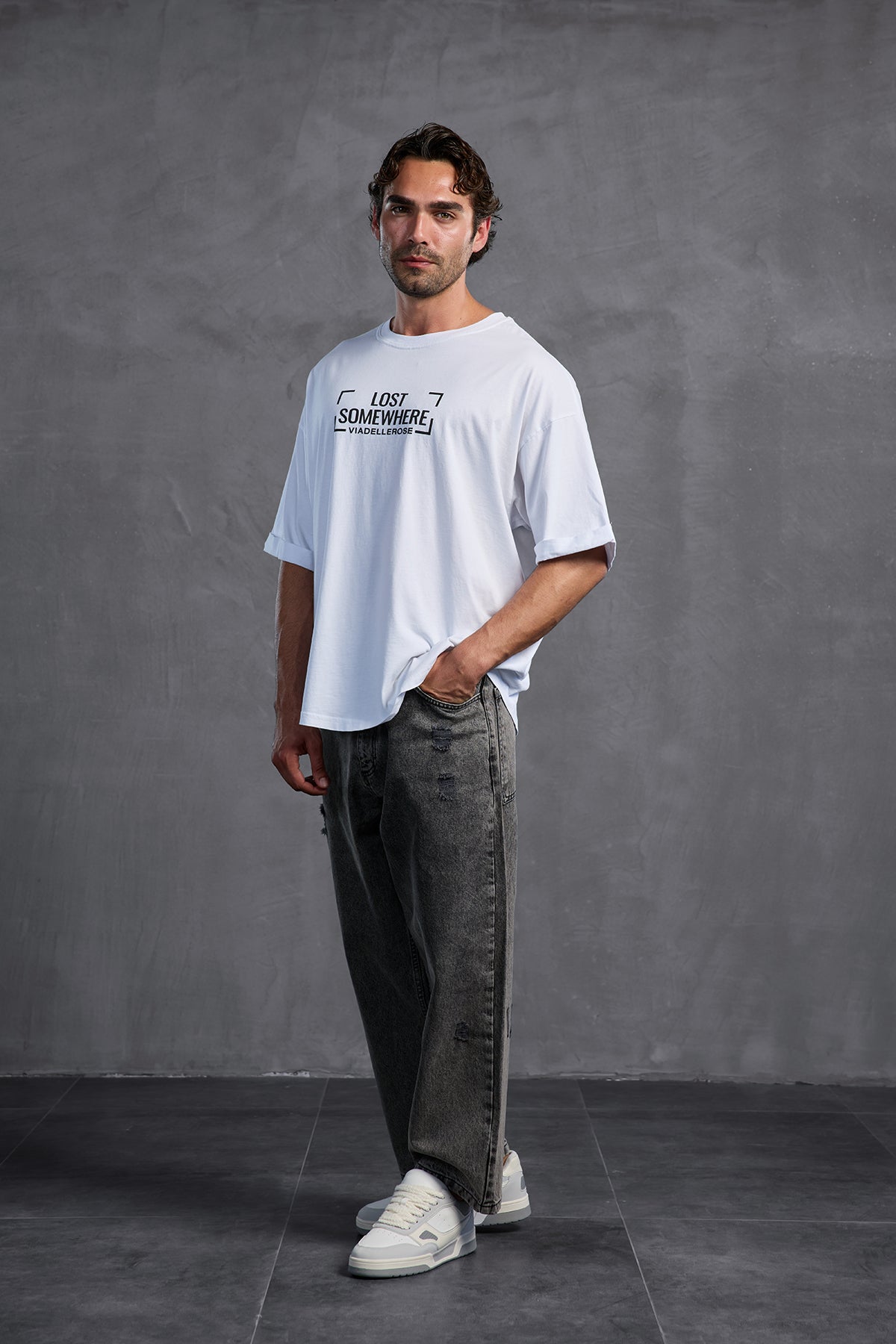 White Printed Crew Neck T-shirt 10006