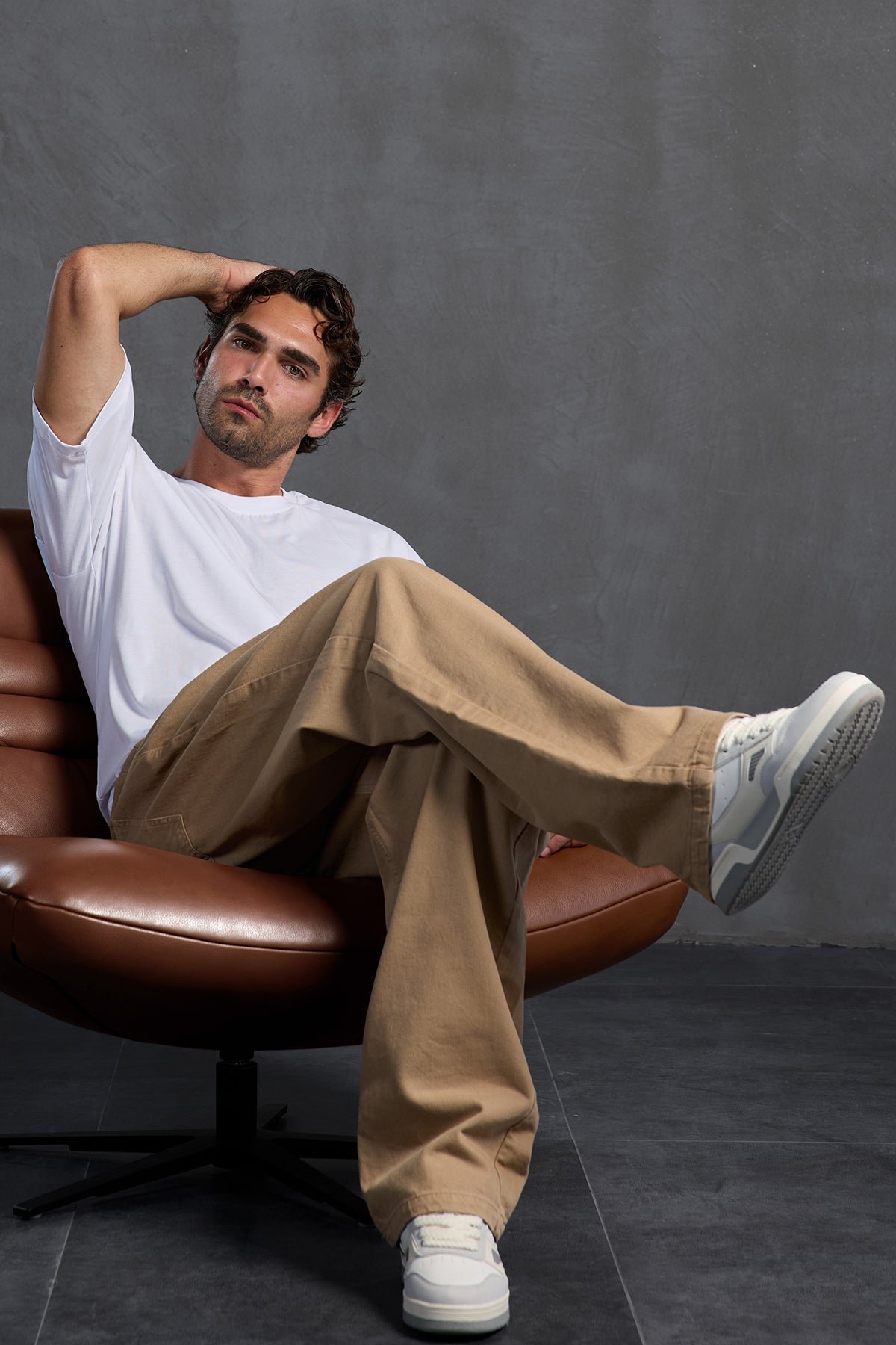 White Printed Round Neck T-shirt 10010