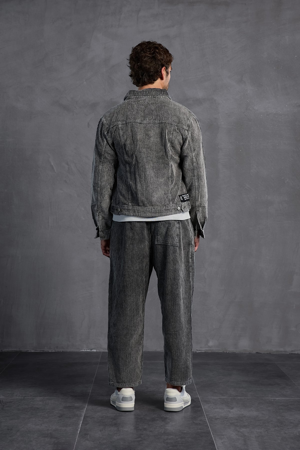 Anthracite Ribbed Velvet Jacket 10019