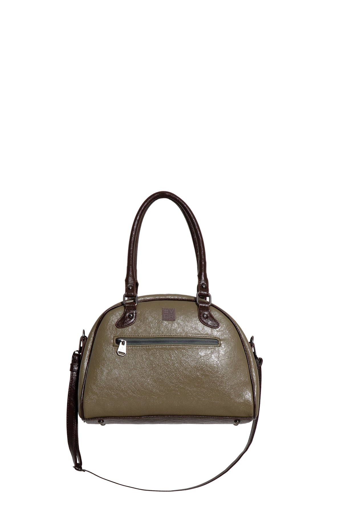 Khaki Brown Logo Detailed Bag Via3