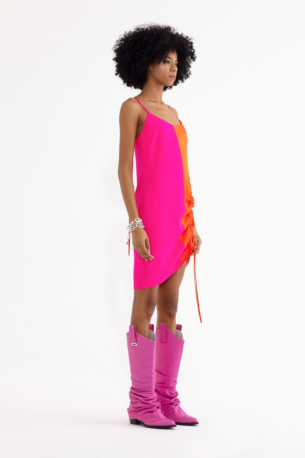 Fuxia Orange Dress 13018