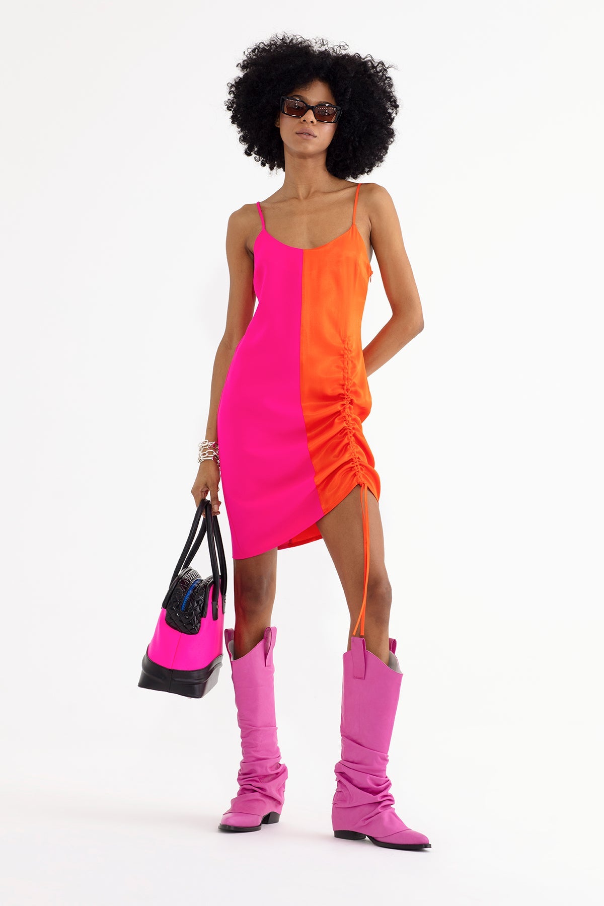 Fuxia Orange Dress 13018