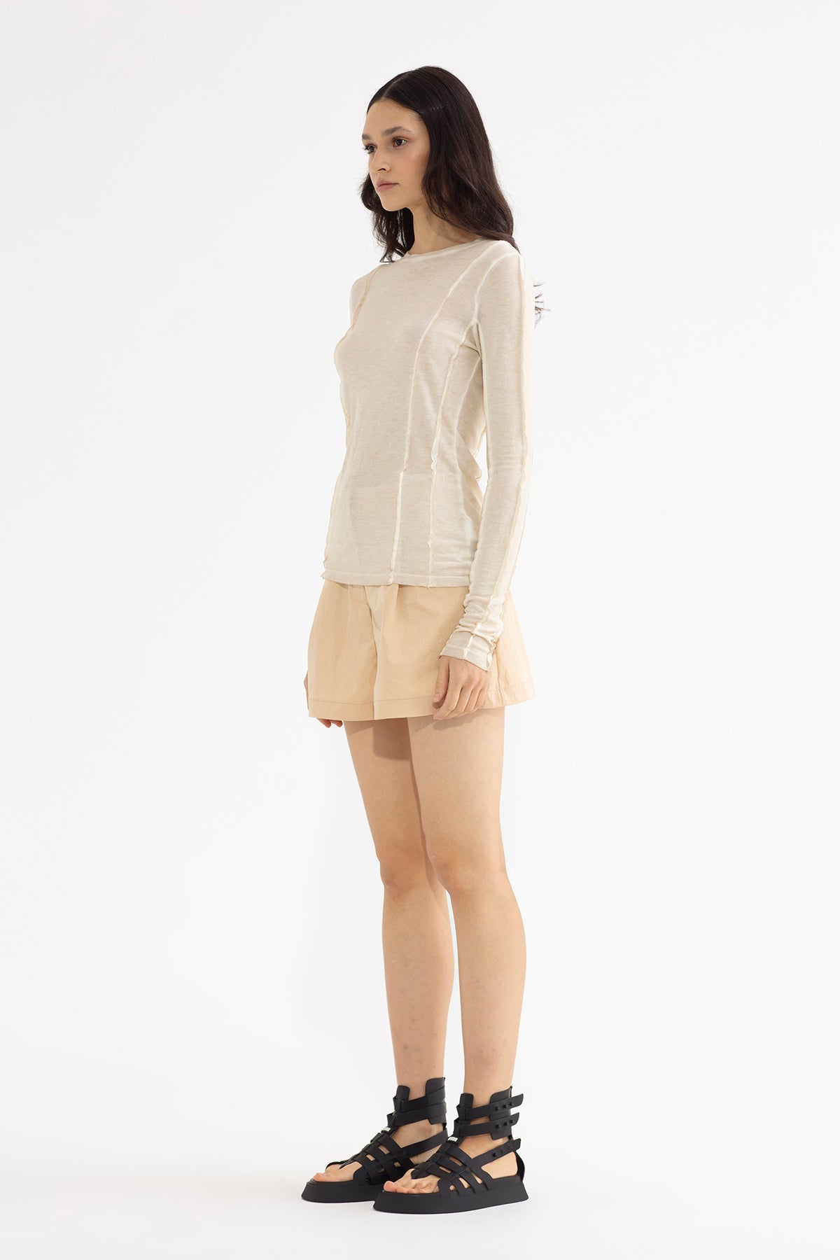 Beige L S T-shirt 13226