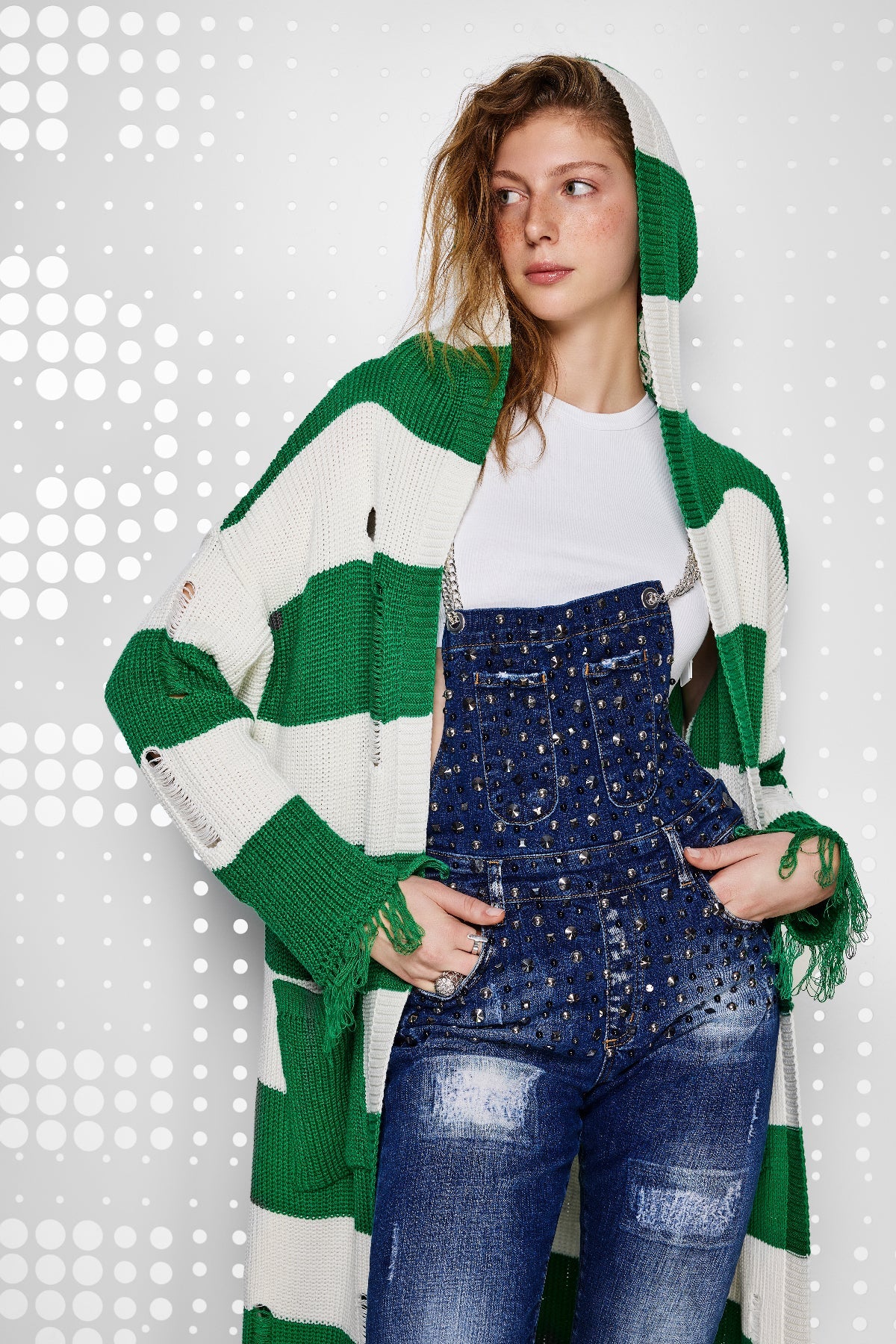 Verde Off White Cardigan 15058