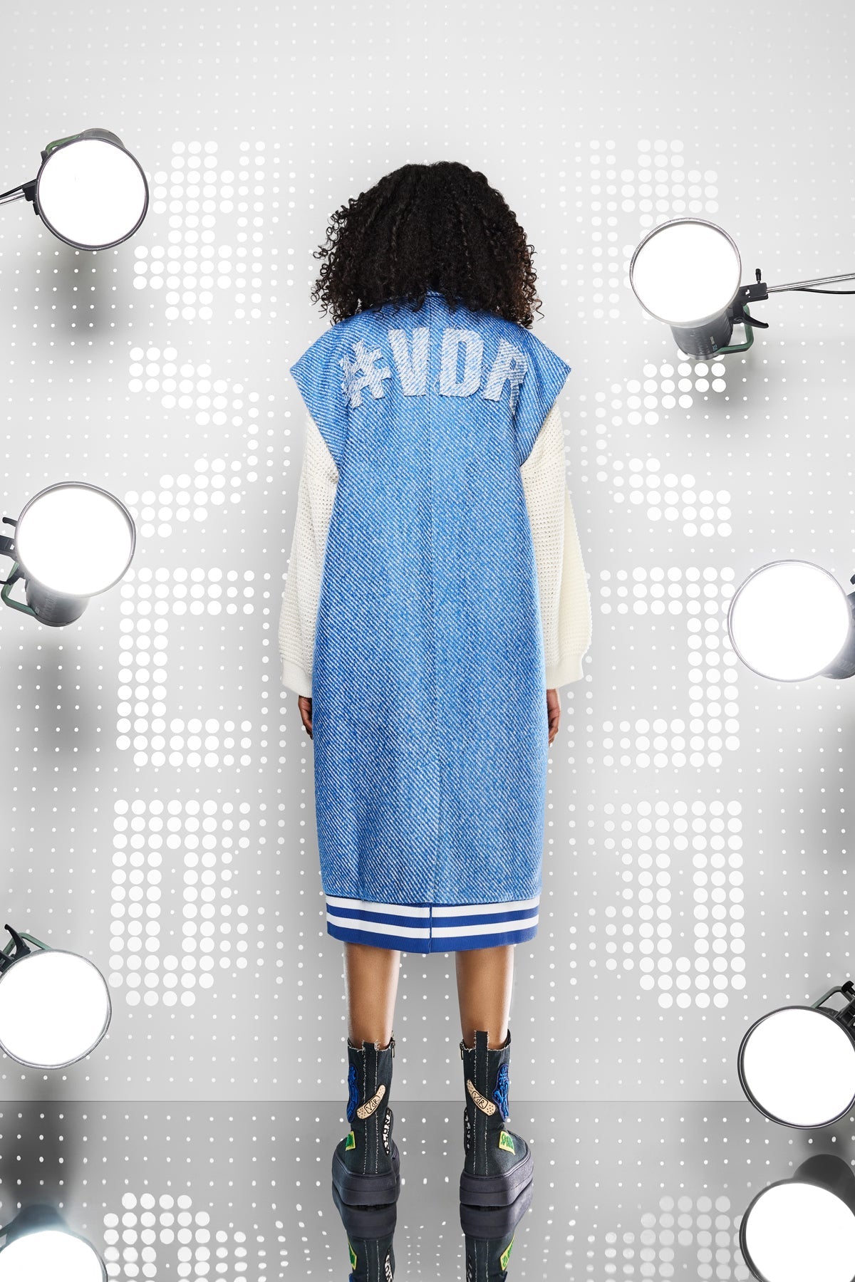 Blu Off White Long Gile 15214