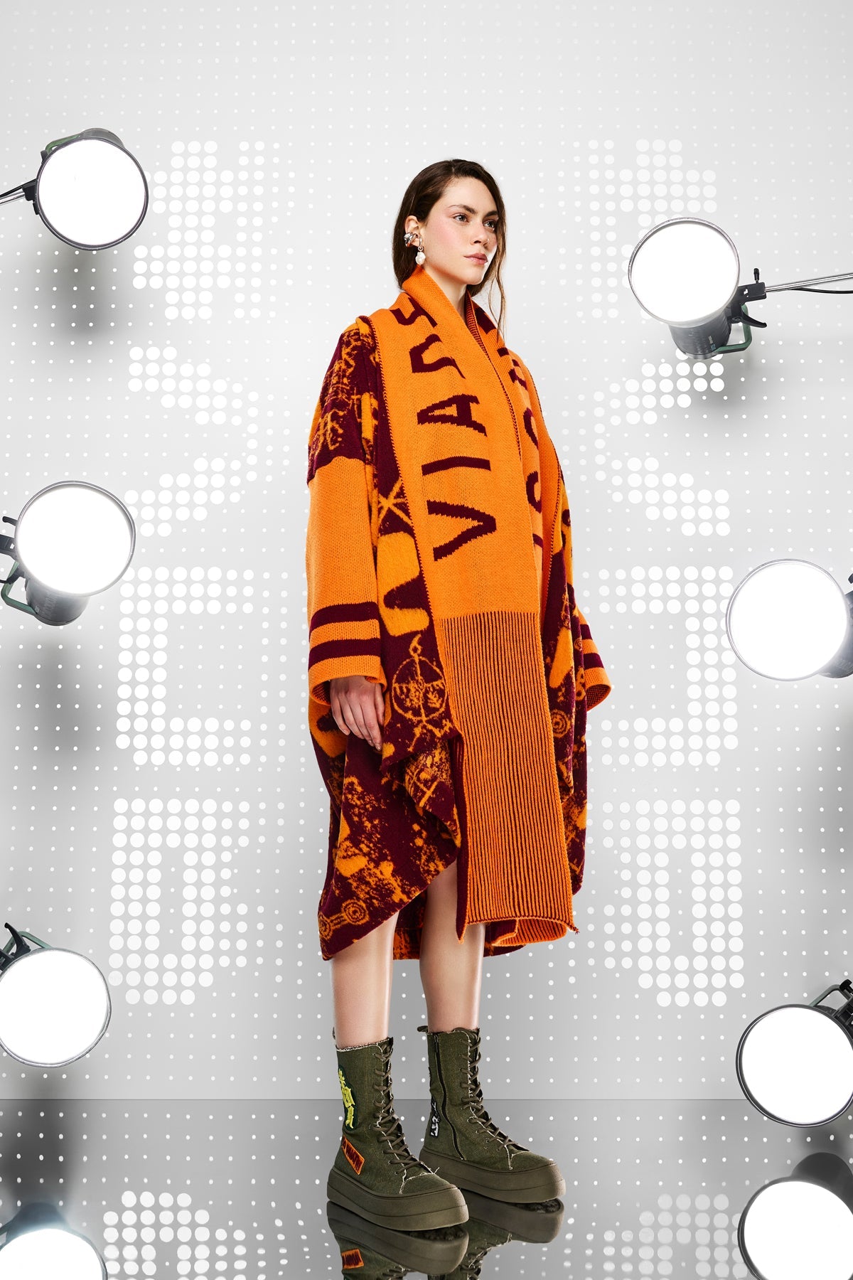 Bordo Orange Cardigan 15440