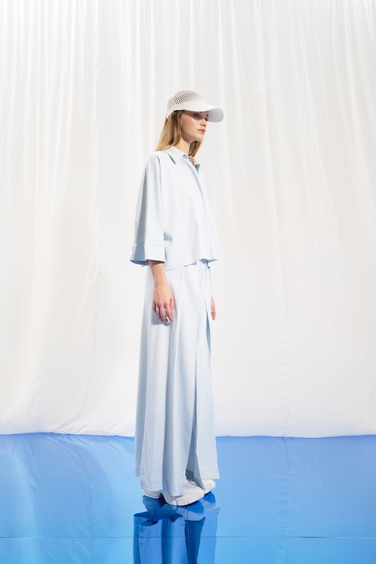 Light Grey Cropped Interlock Shirt 17002