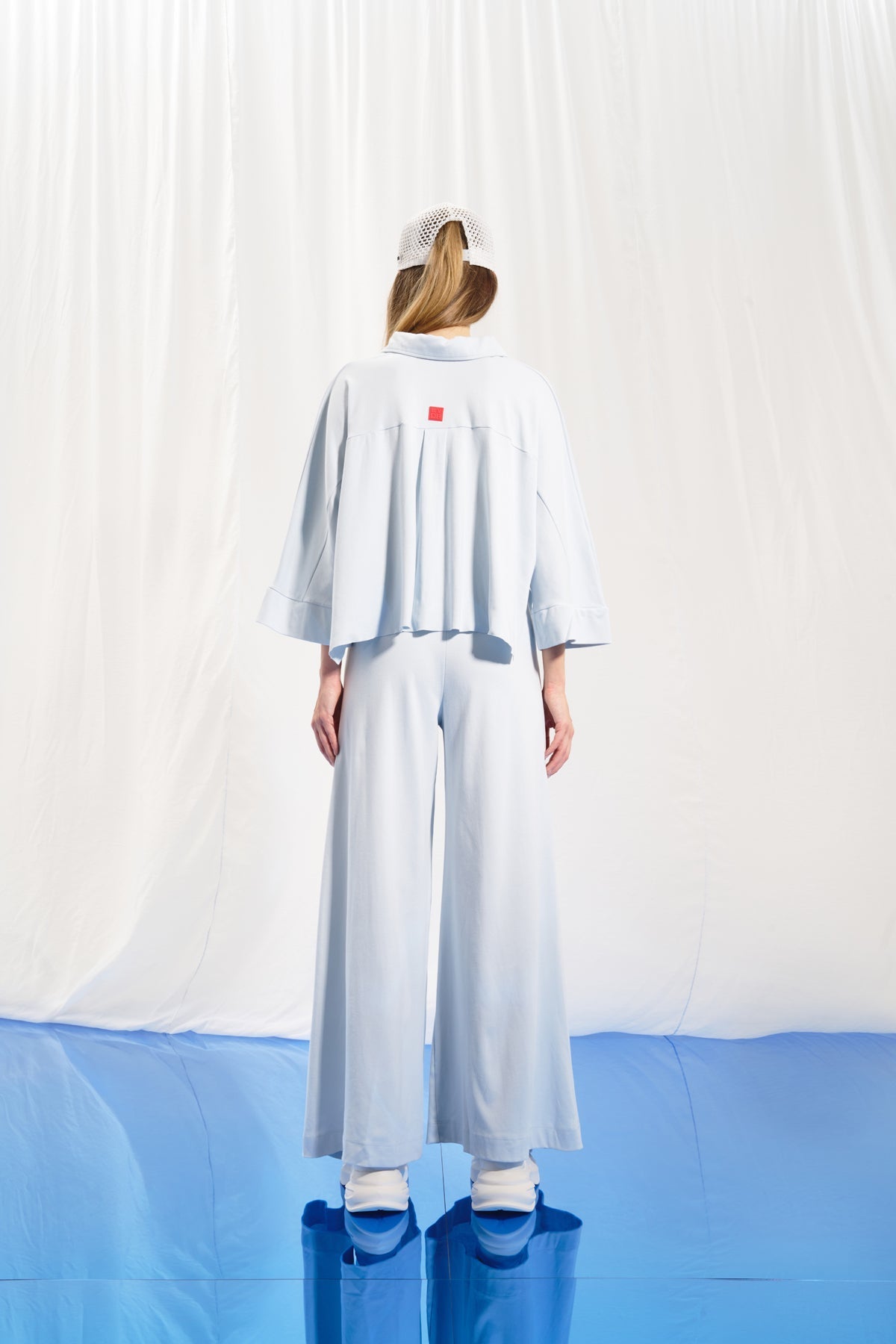 Light Grey Cropped Interlock Shirt 17002