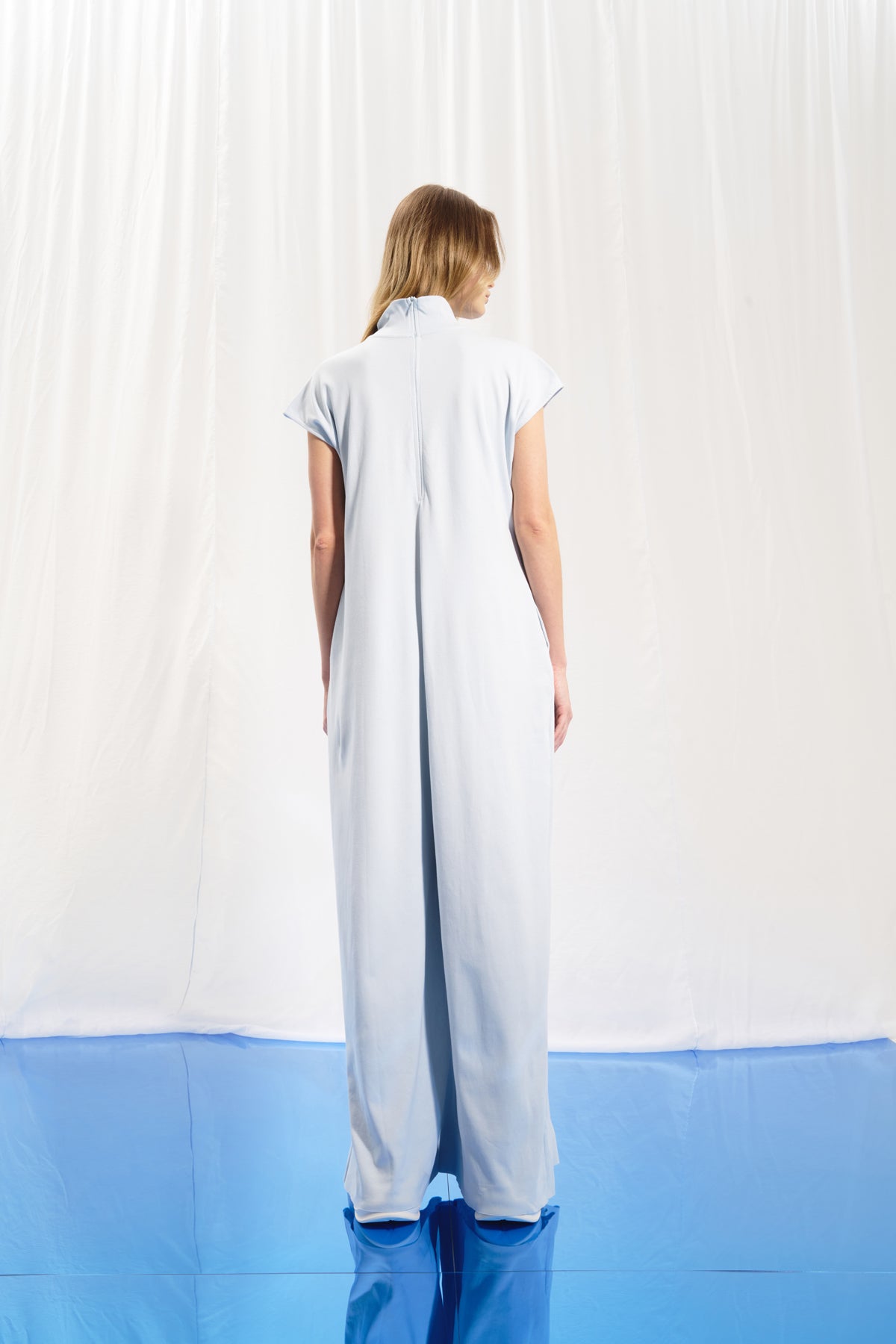 Light Grey Short Sleeve Interlock Jumpsuit 17004