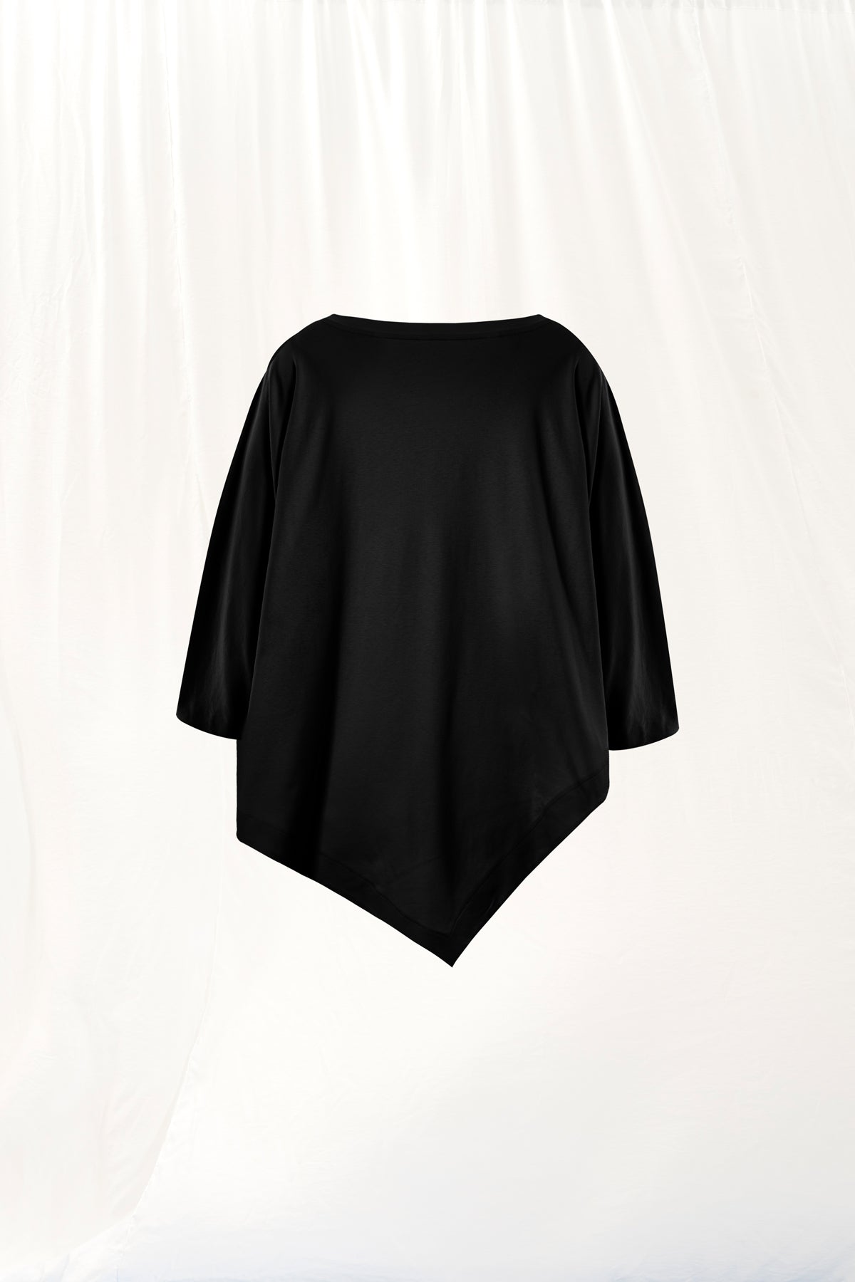 Black Asymmetric Interlock T-shirt 17005