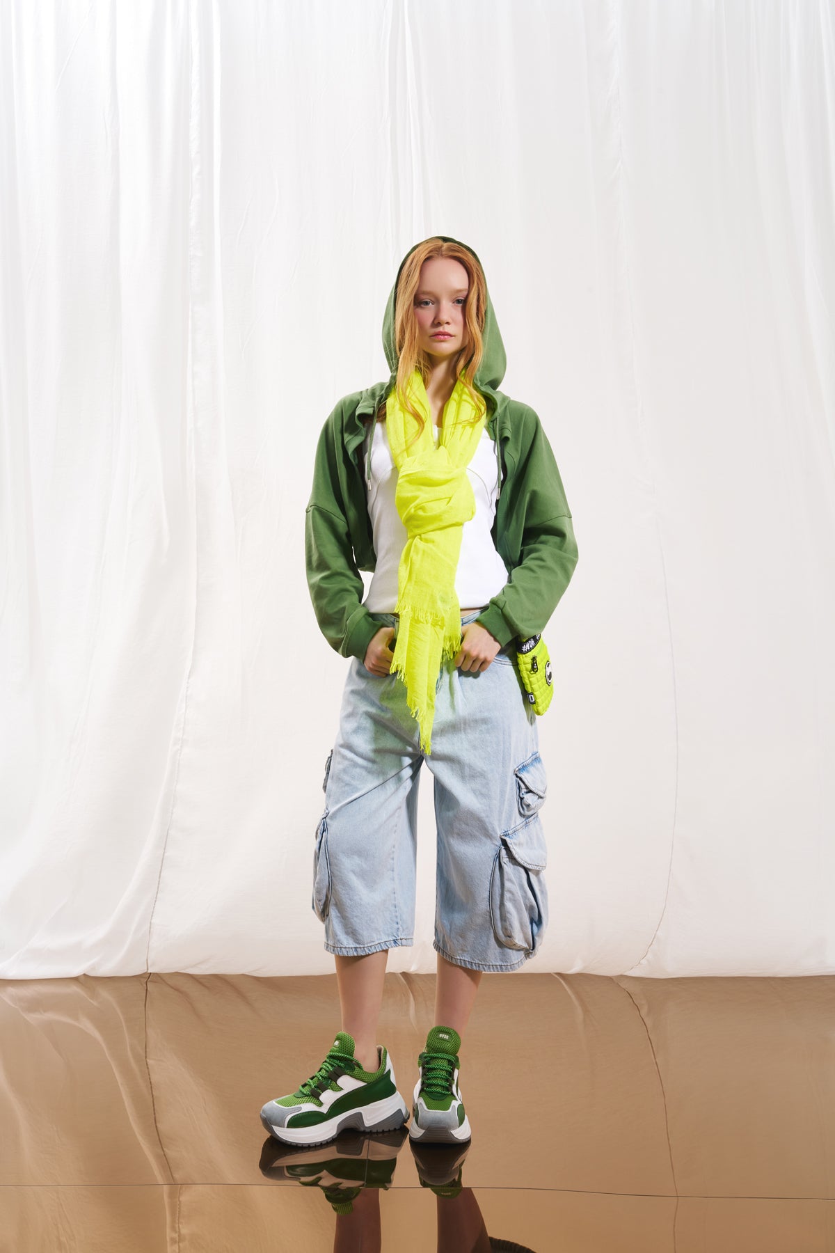 Olive Green Bolero Sweatshirt 17006