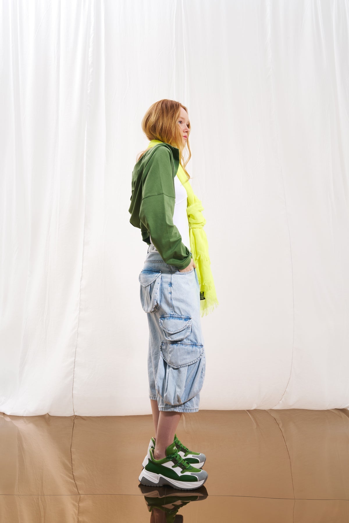 Olive Green Bolero Sweatshirt 17006