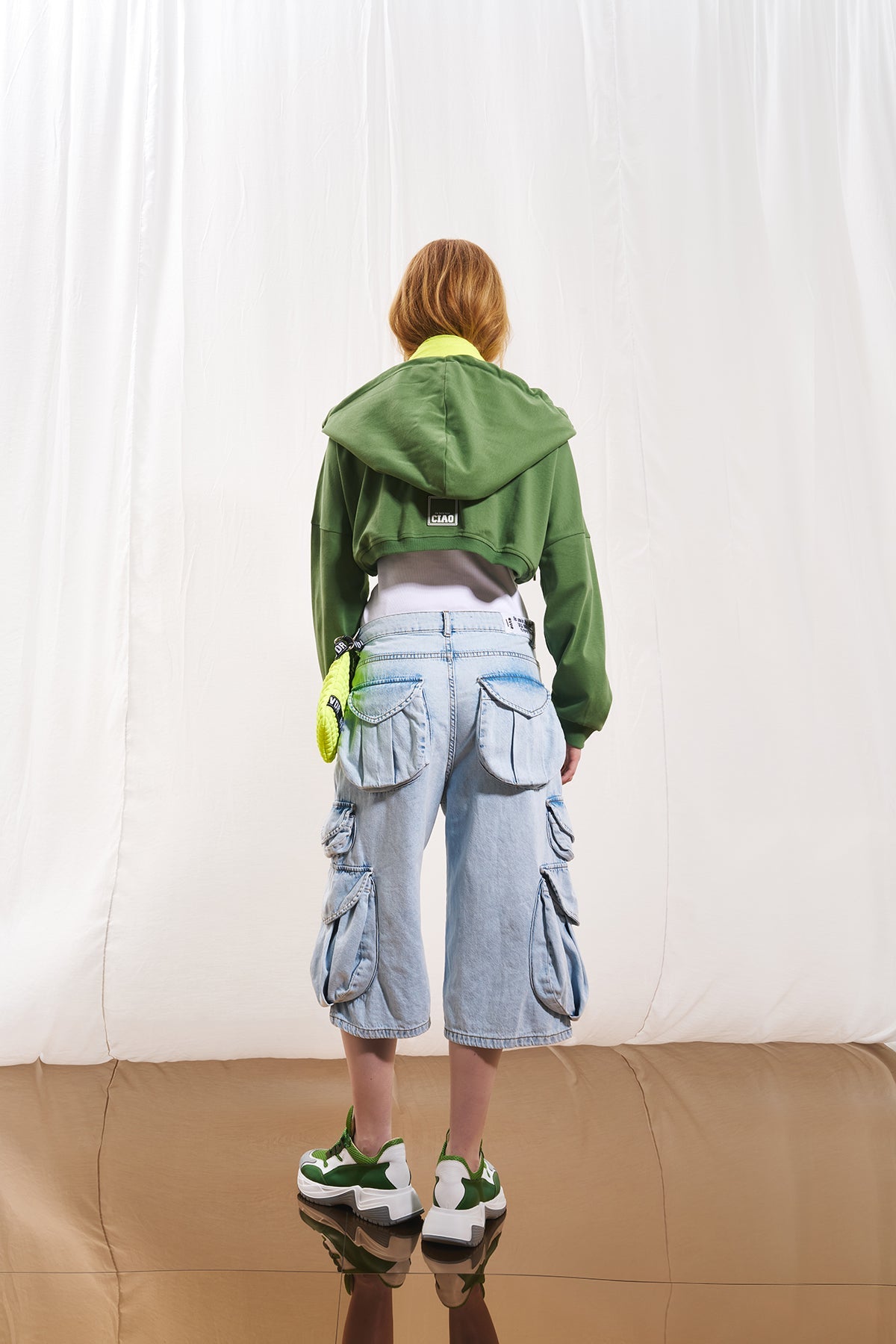 Olive Green Bolero Sweatshirt 17006