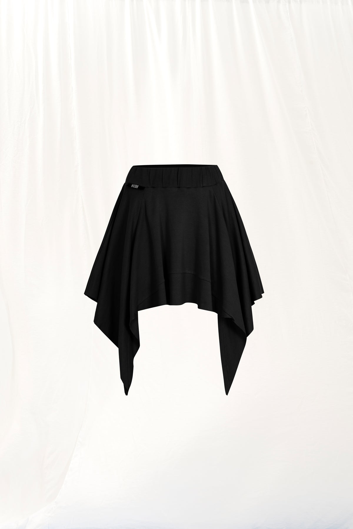 Black Asymmetrik Mini Skirt 17008