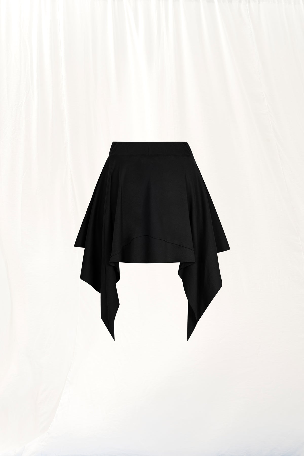Black Asymmetrik Mini Skirt 17008