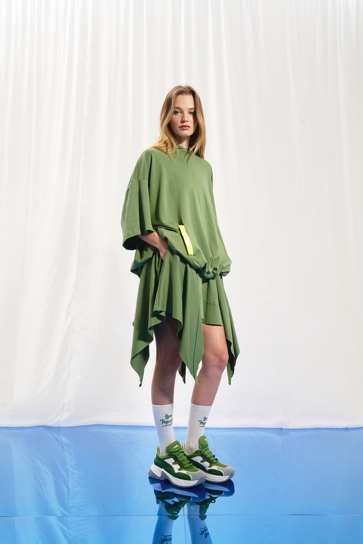 Olive Green Short Sleeve Sweatshirt 17010