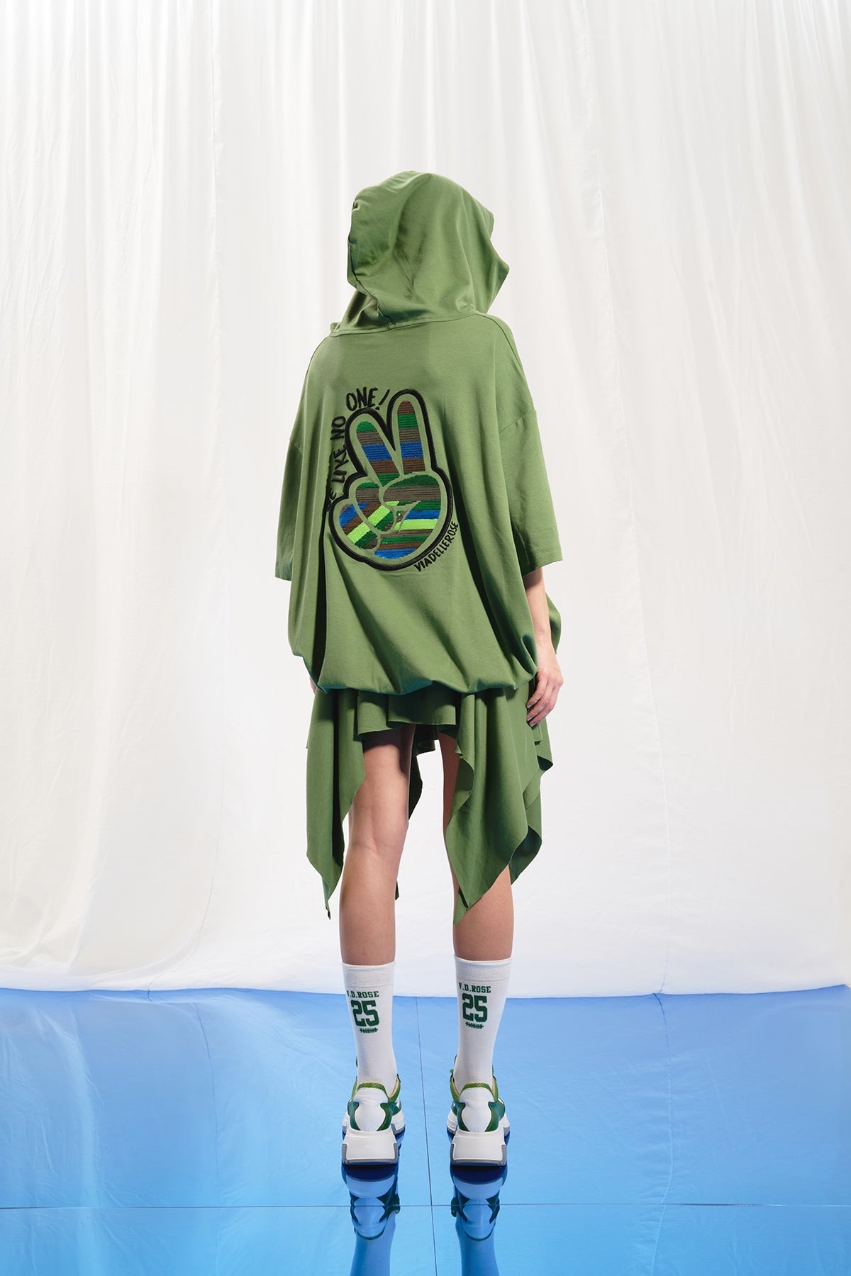 Olive Green Short Sleeve Sweatshirt 17010