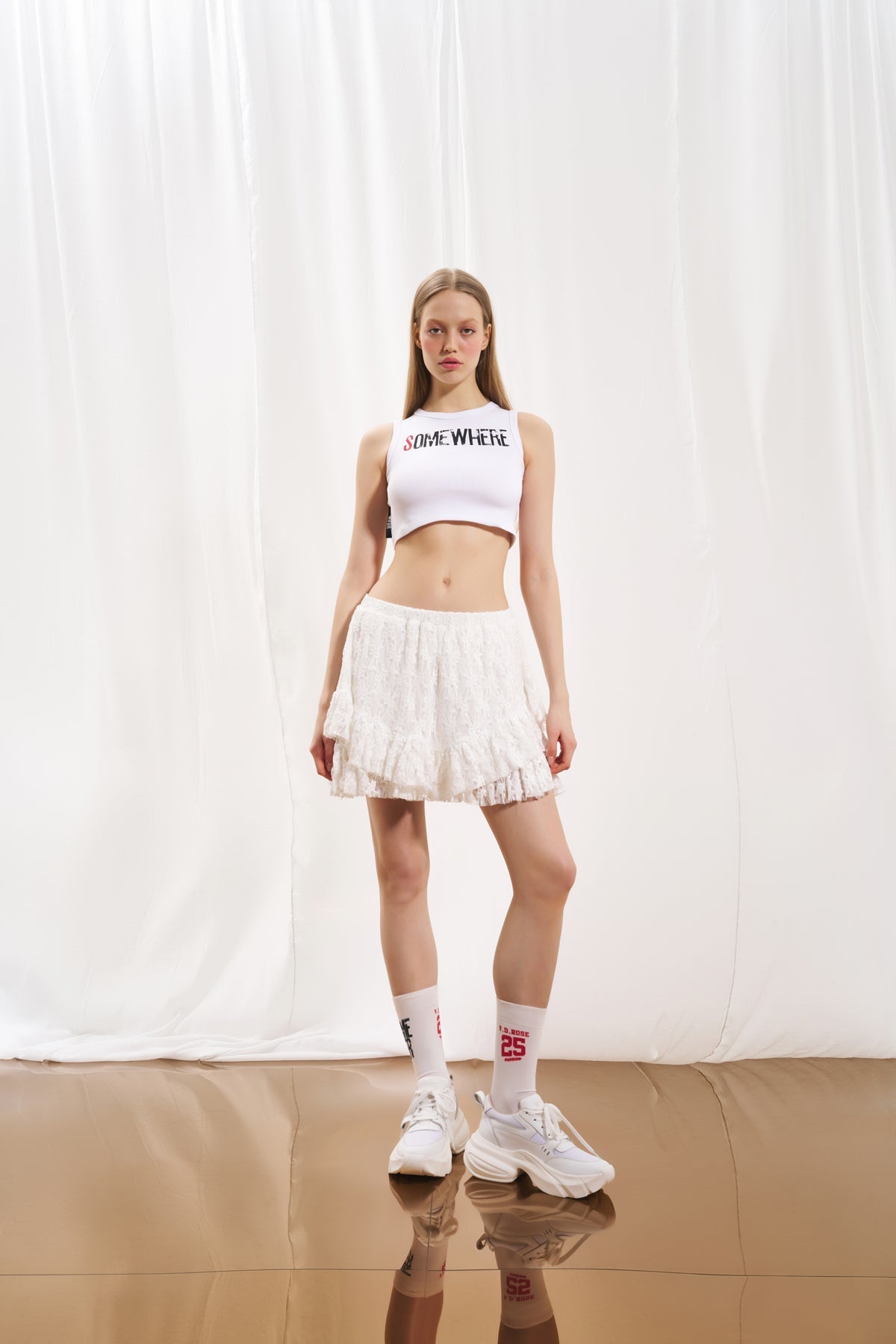 White Cropped Tank Top 17013