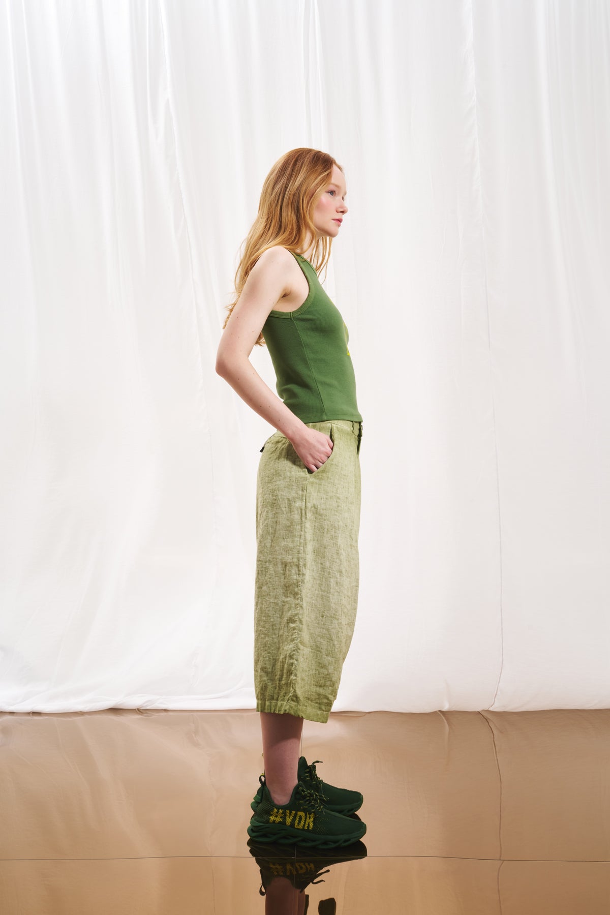 Olive Green Tank Top 17016