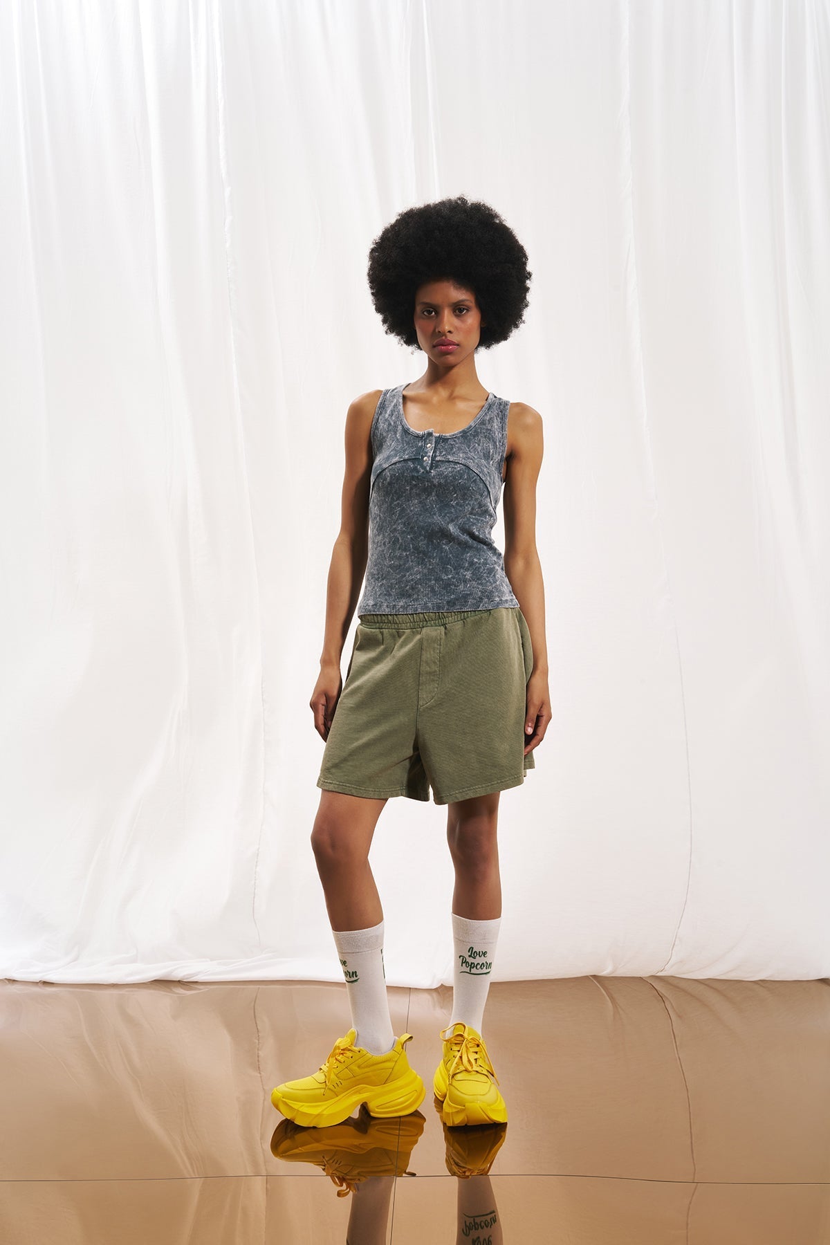 Grey Washed-effect Tank Top 17018