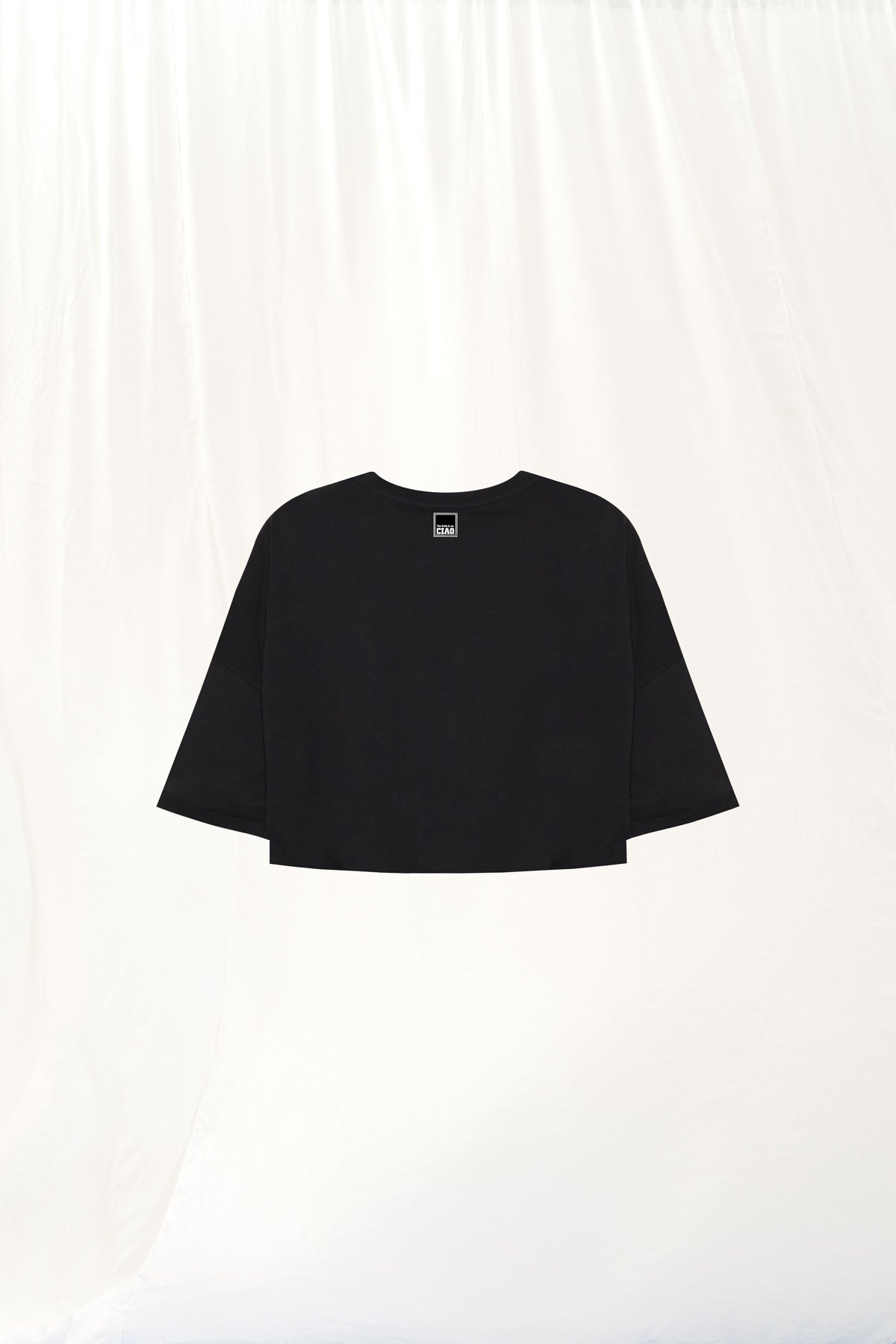 Black Print Crop T-shirt 17065