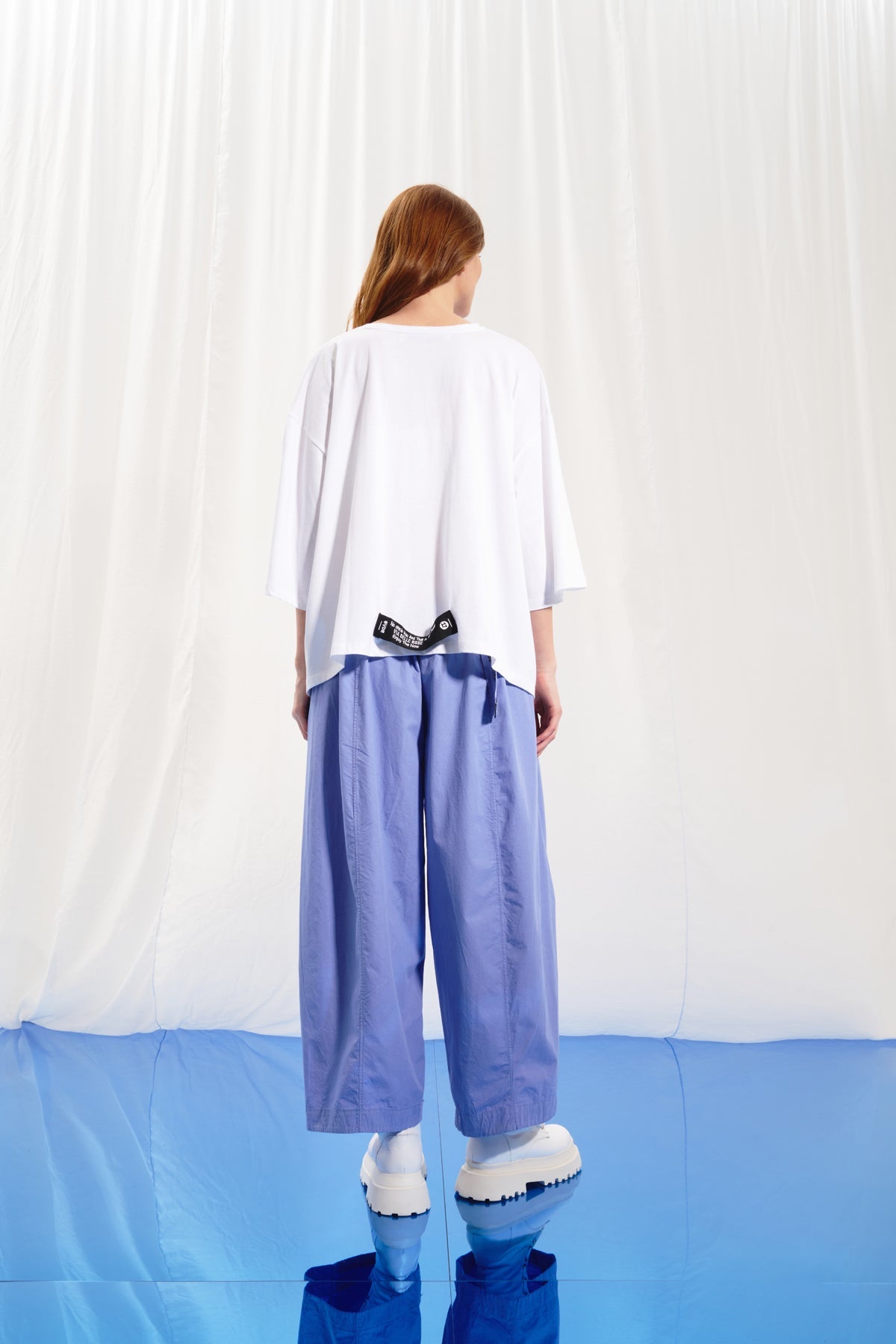 White Slogan Print T-shirt 17077