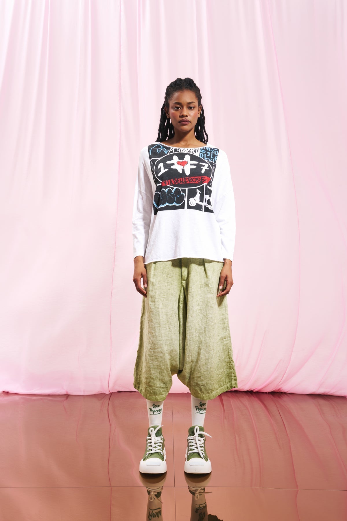 White Print T-shirt 17079